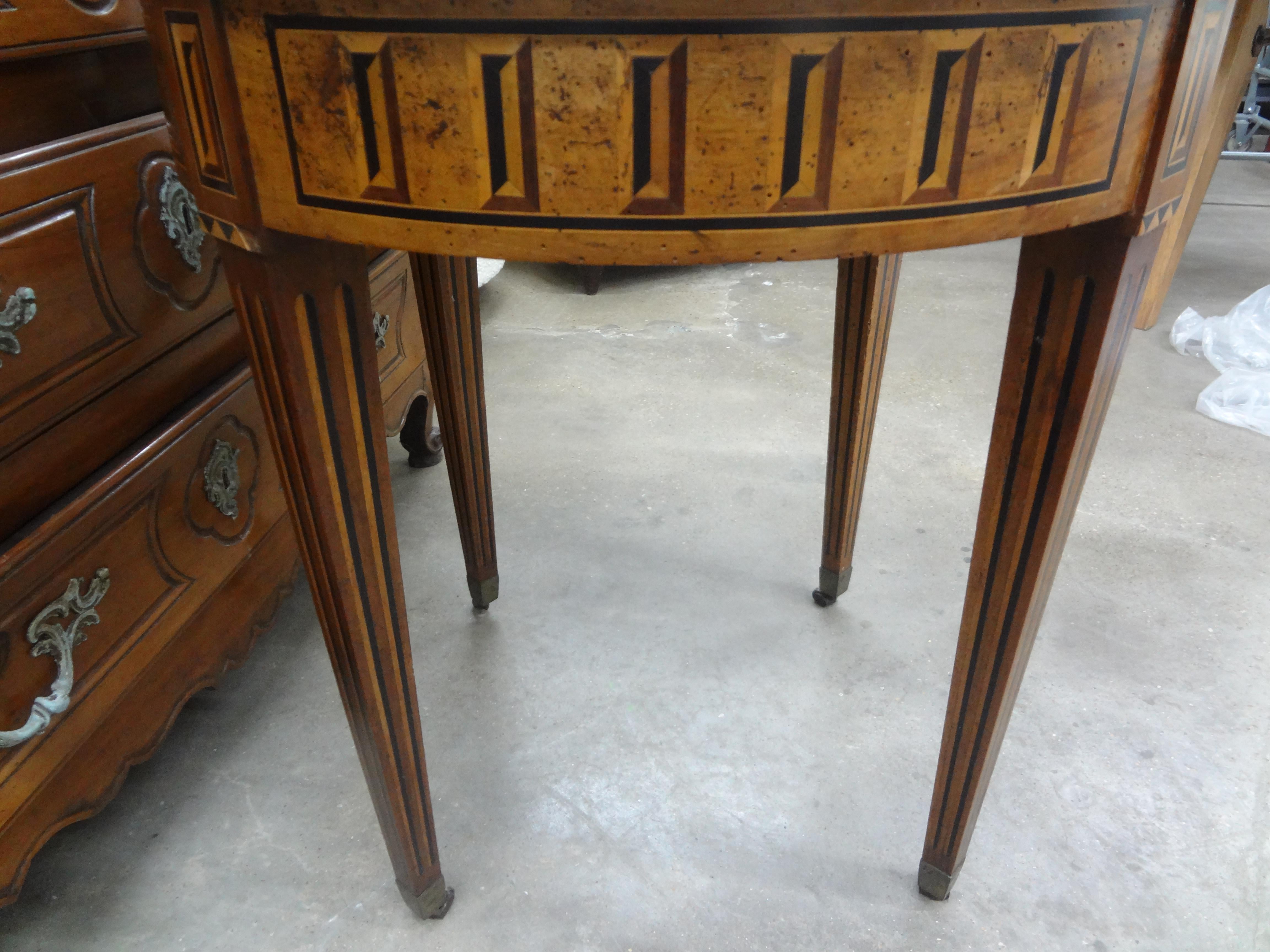 19th Century French Louis XVI Style Marquetry Table For Sale 7