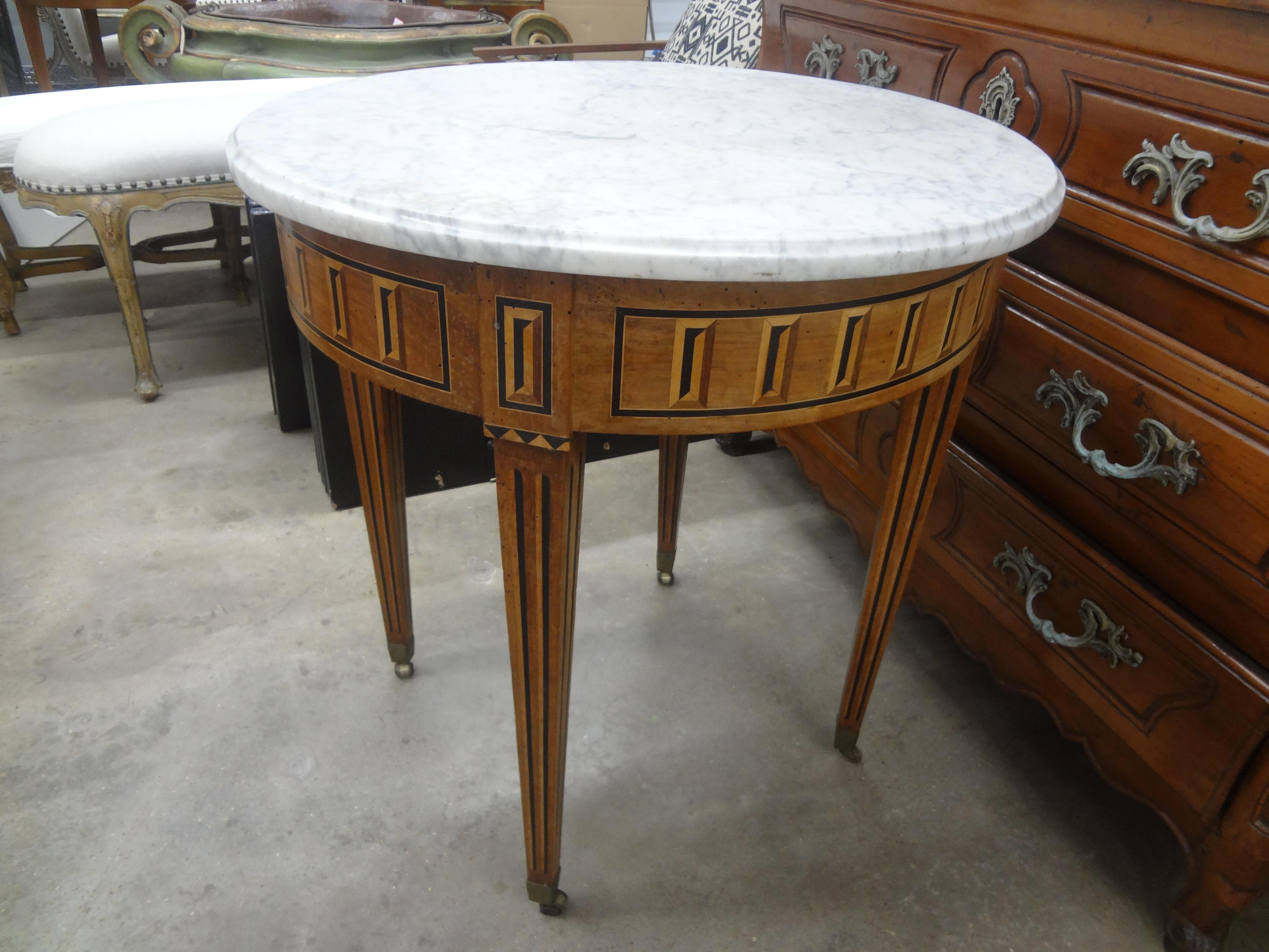 19th Century French Louis XVI Style Marquetry Table For Sale 9