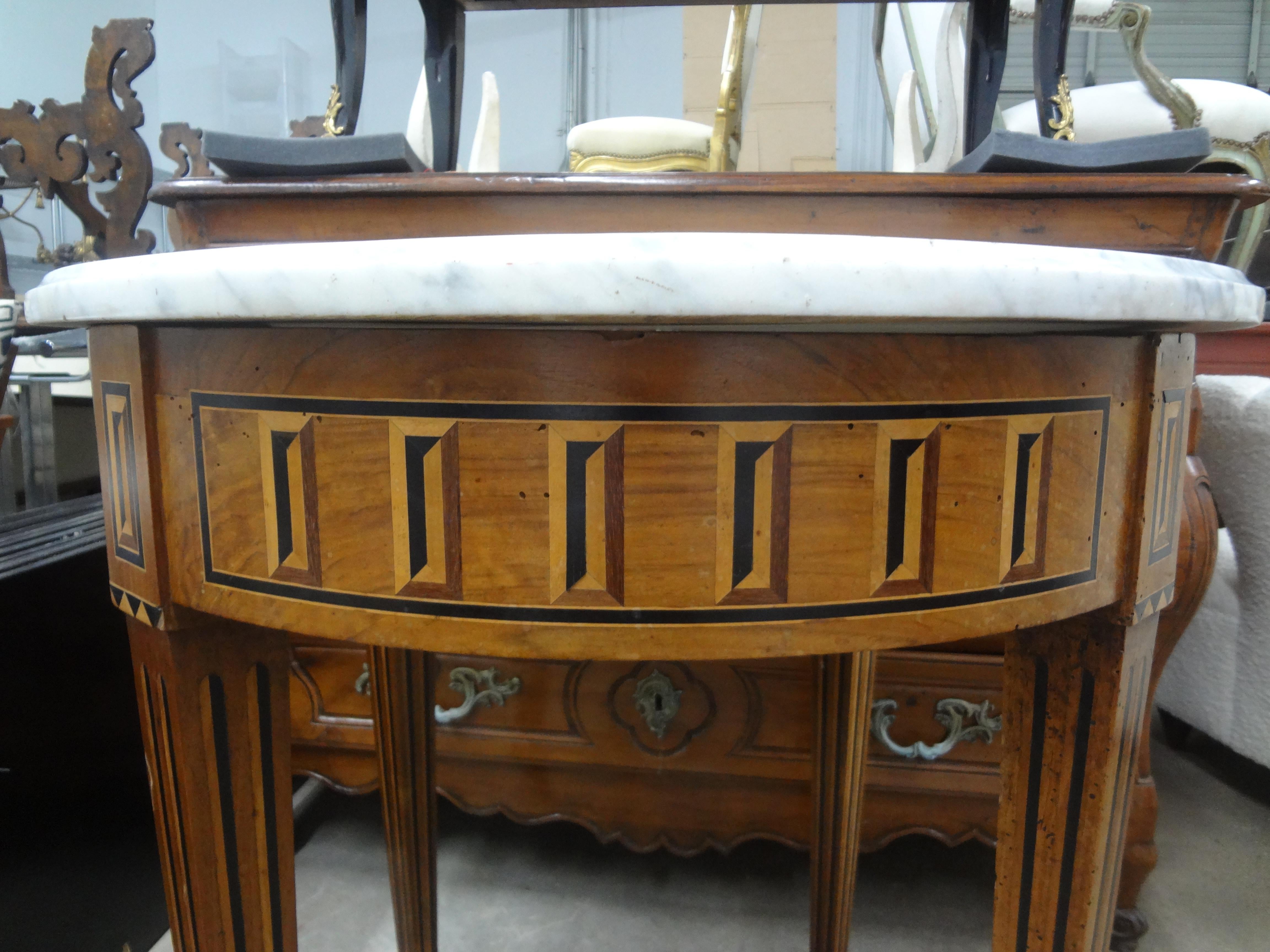 Mid-19th Century 19th Century French Louis XVI Style Marquetry Table For Sale