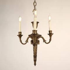 19th Century French Louis XVI Style Neoclassical Bronze Flambeau Chandelier