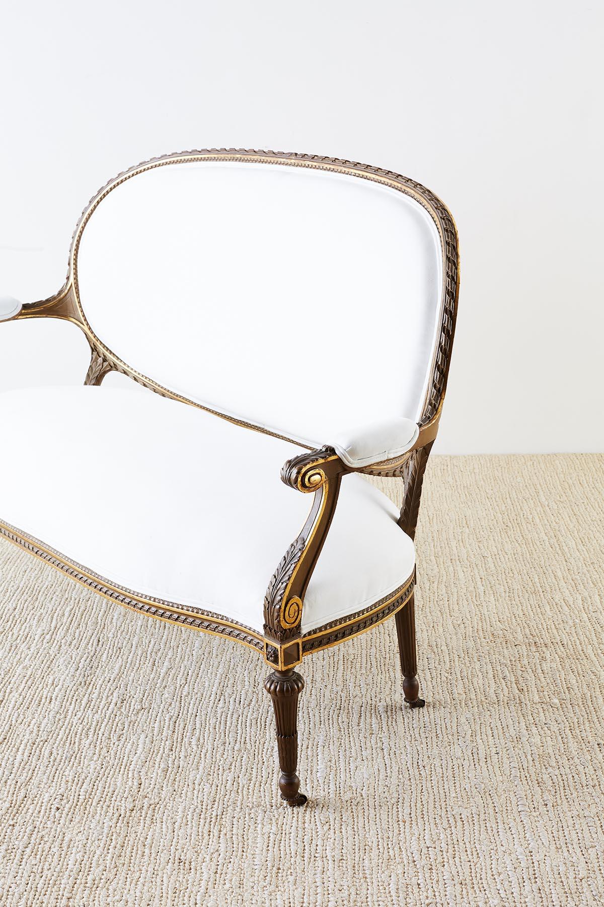 Giltwood 19th Century French Louis XVI Style Neoclassical Canapé Settee