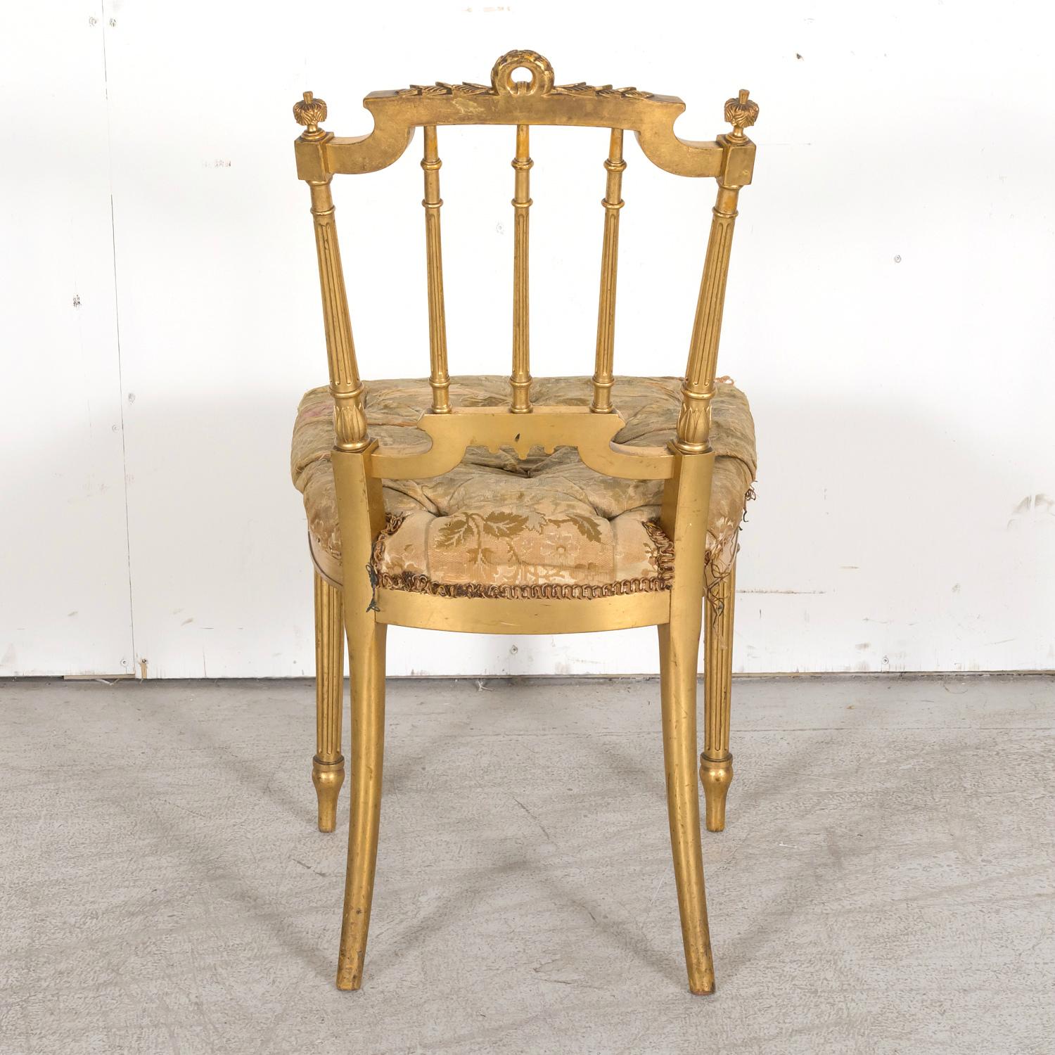  19th Century French Louis XVI Style Neoclassical Gilded Opera Chairs, 4 Avail For Sale 14