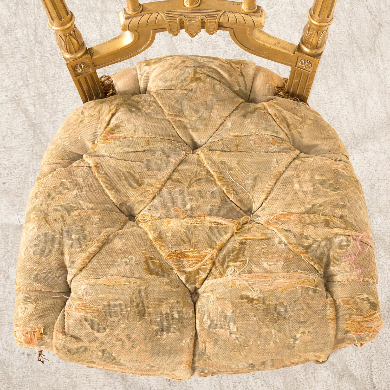  19th Century French Louis XVI Style Neoclassical Gilded Opera Chairs, 4 Avail For Sale 3