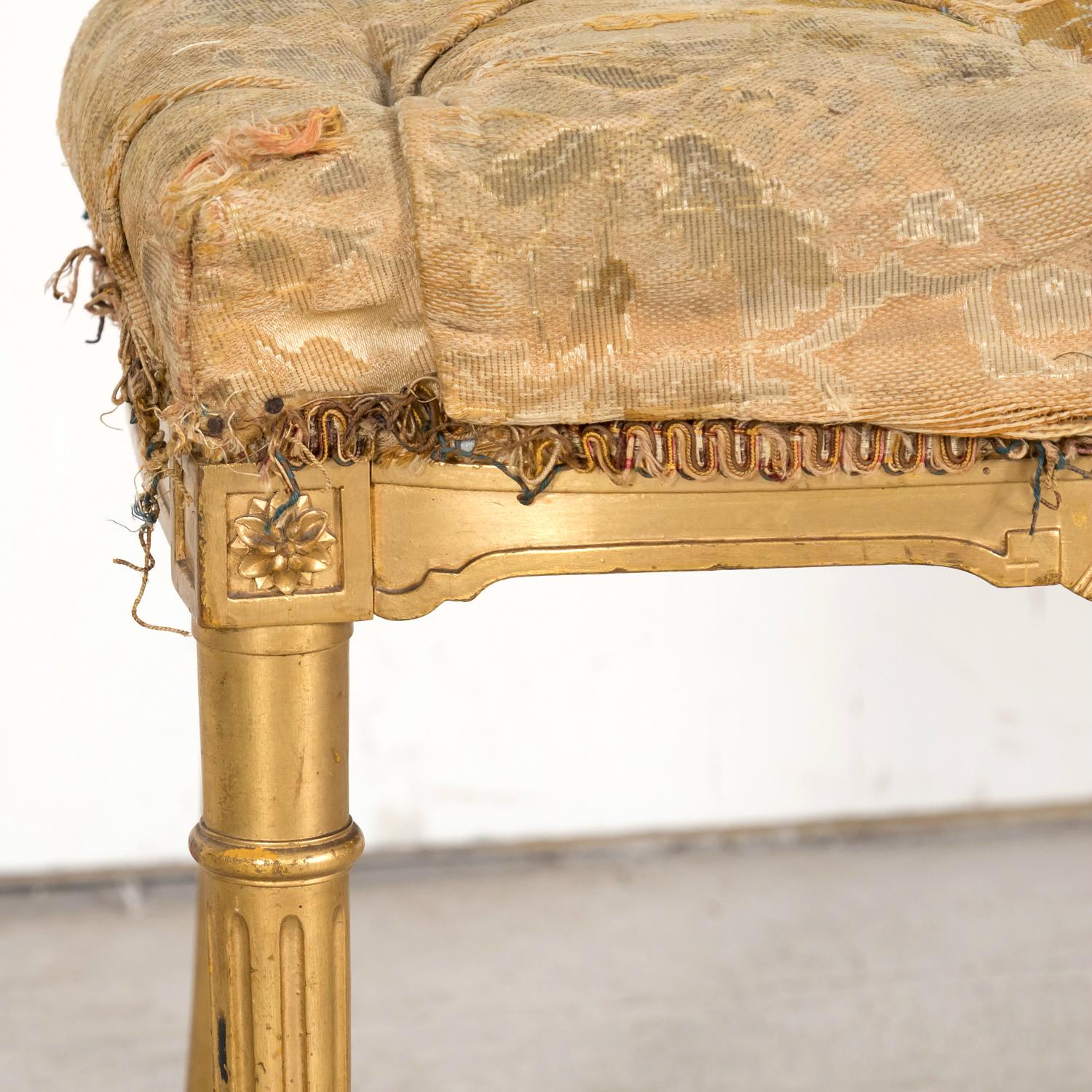  19th Century French Louis XVI Style Neoclassical Gilded Opera Chairs, 4 Avail For Sale 4