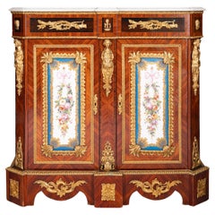 19. Jahrhundert Französisch Louis XVI Stil Ormolu montiert & Parkett Seite Kabinett