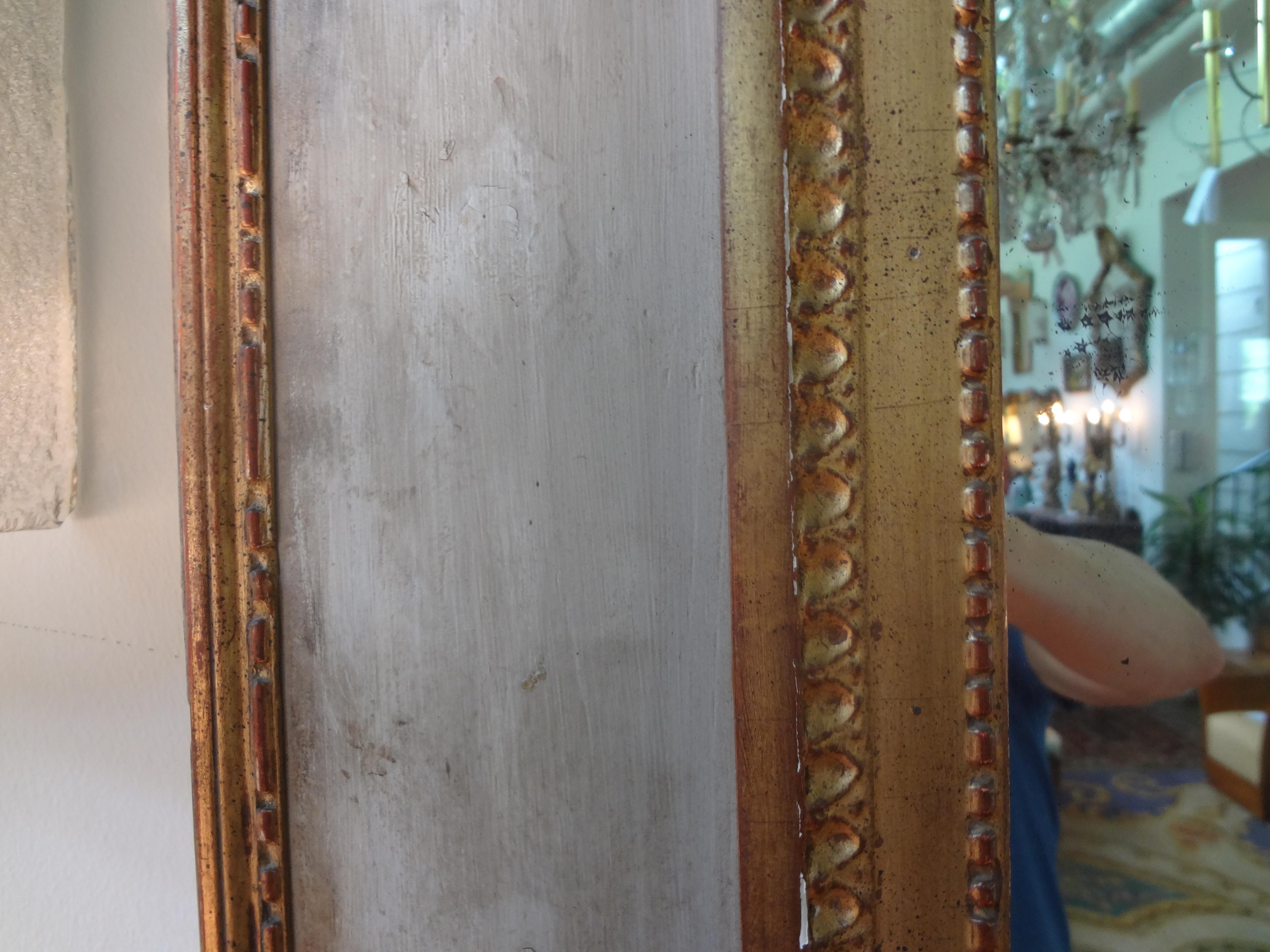 Wood 19th Century, French, Louis XVI Style Painted and Giltwood Mirror