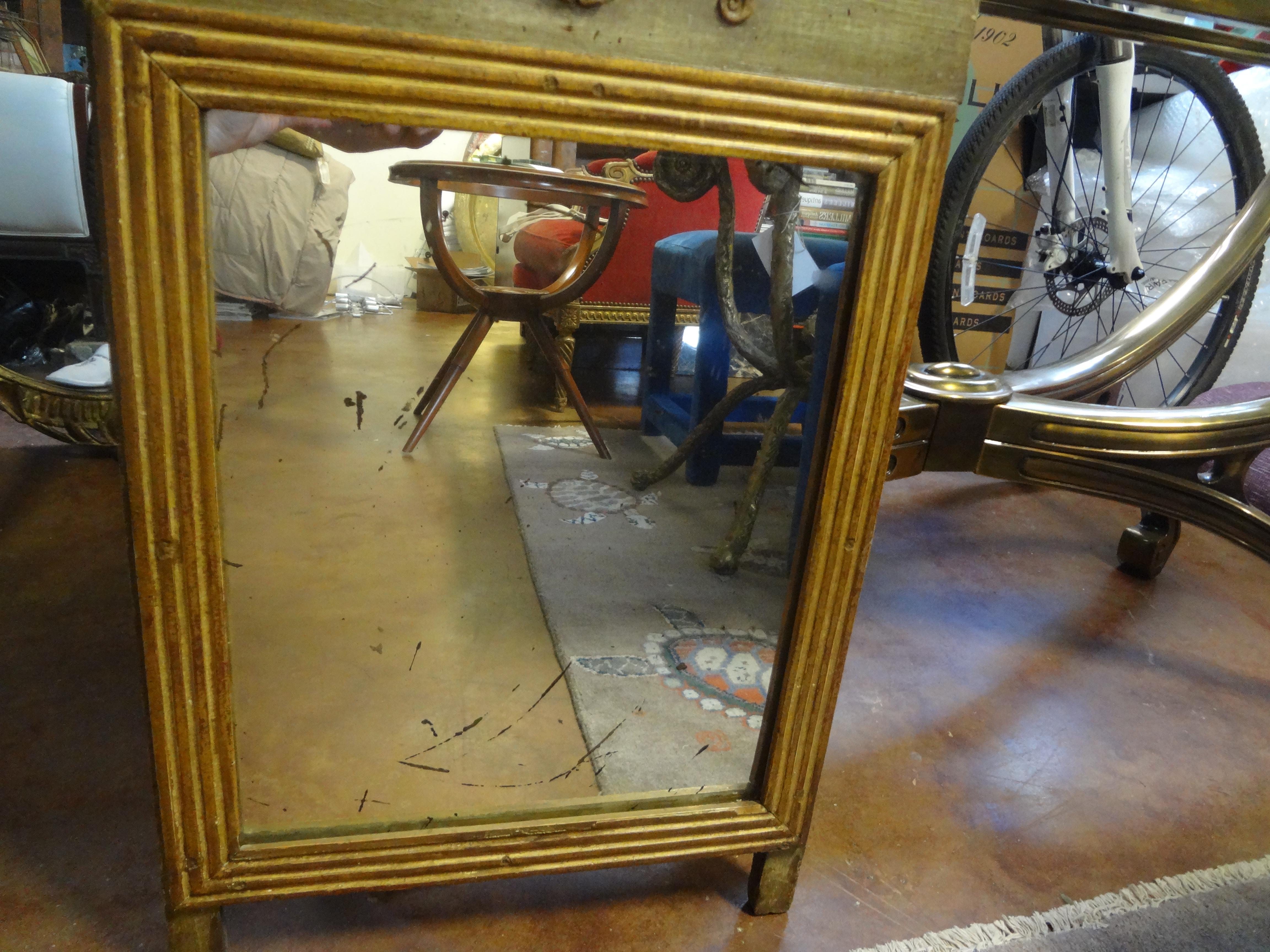 19th Century French Louis XVI Style Painted and Giltwood Mirror 2