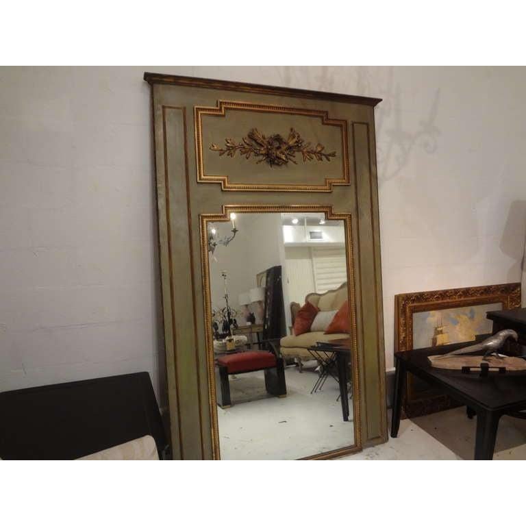 19th Century French Louis XVI Style Trumeau Mirror In Good Condition For Sale In Houston, TX