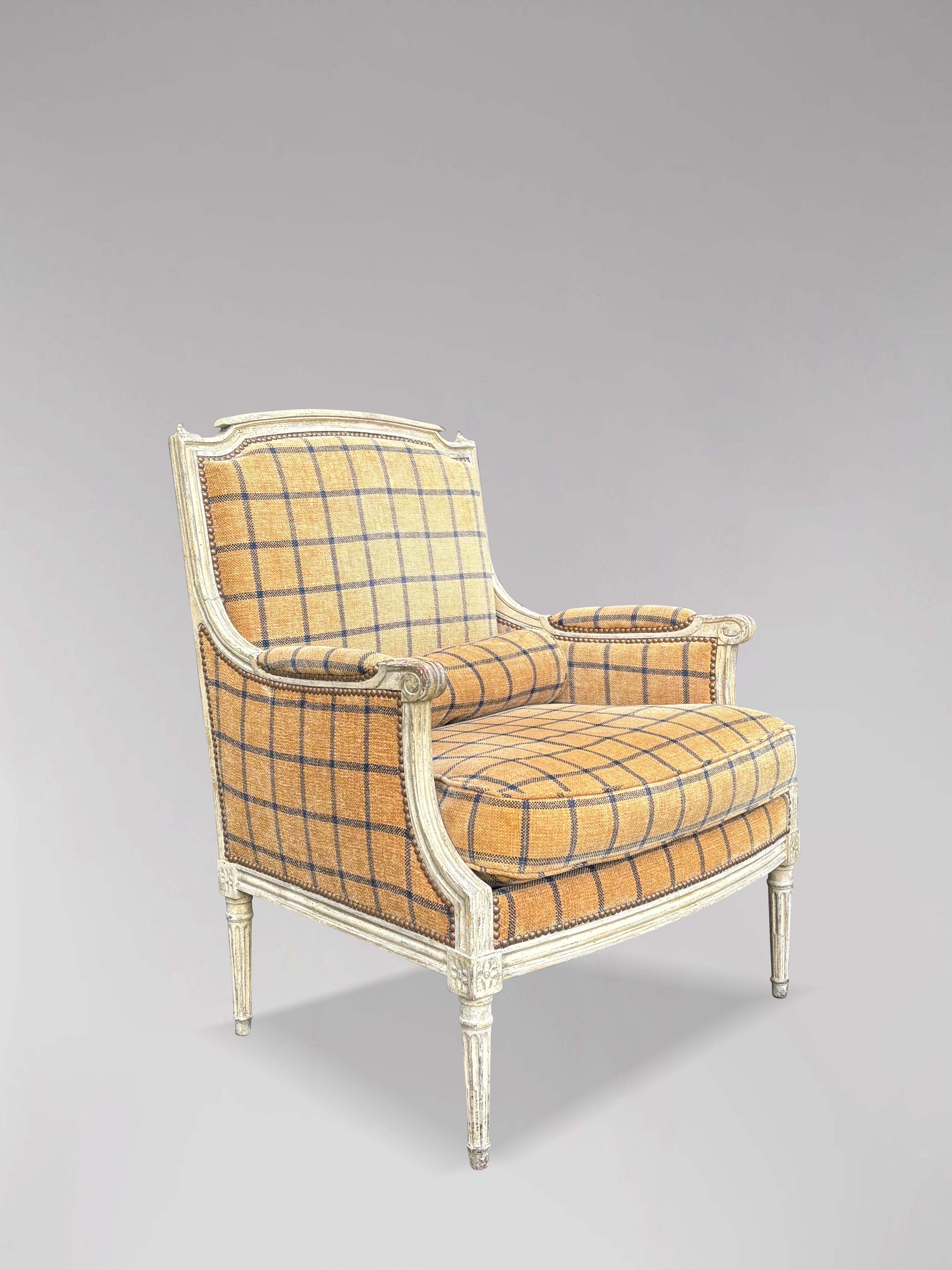 Französischer Bergère-Sessel im Louis-XVI-Stil aus dem 19. (Louis XVI.) im Angebot