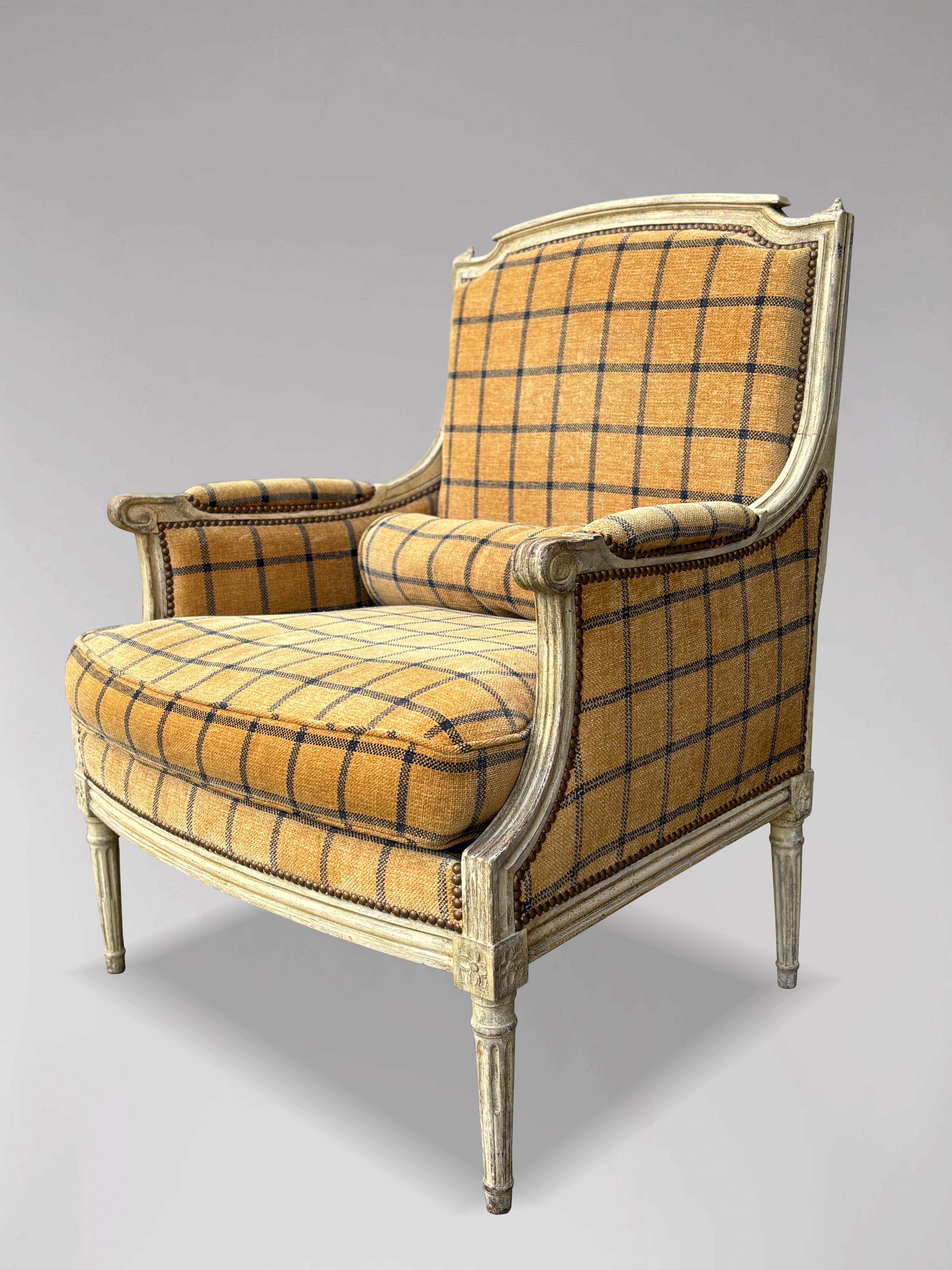 Französischer Bergère-Sessel im Louis-XVI-Stil aus dem 19. (19. Jahrhundert) im Angebot