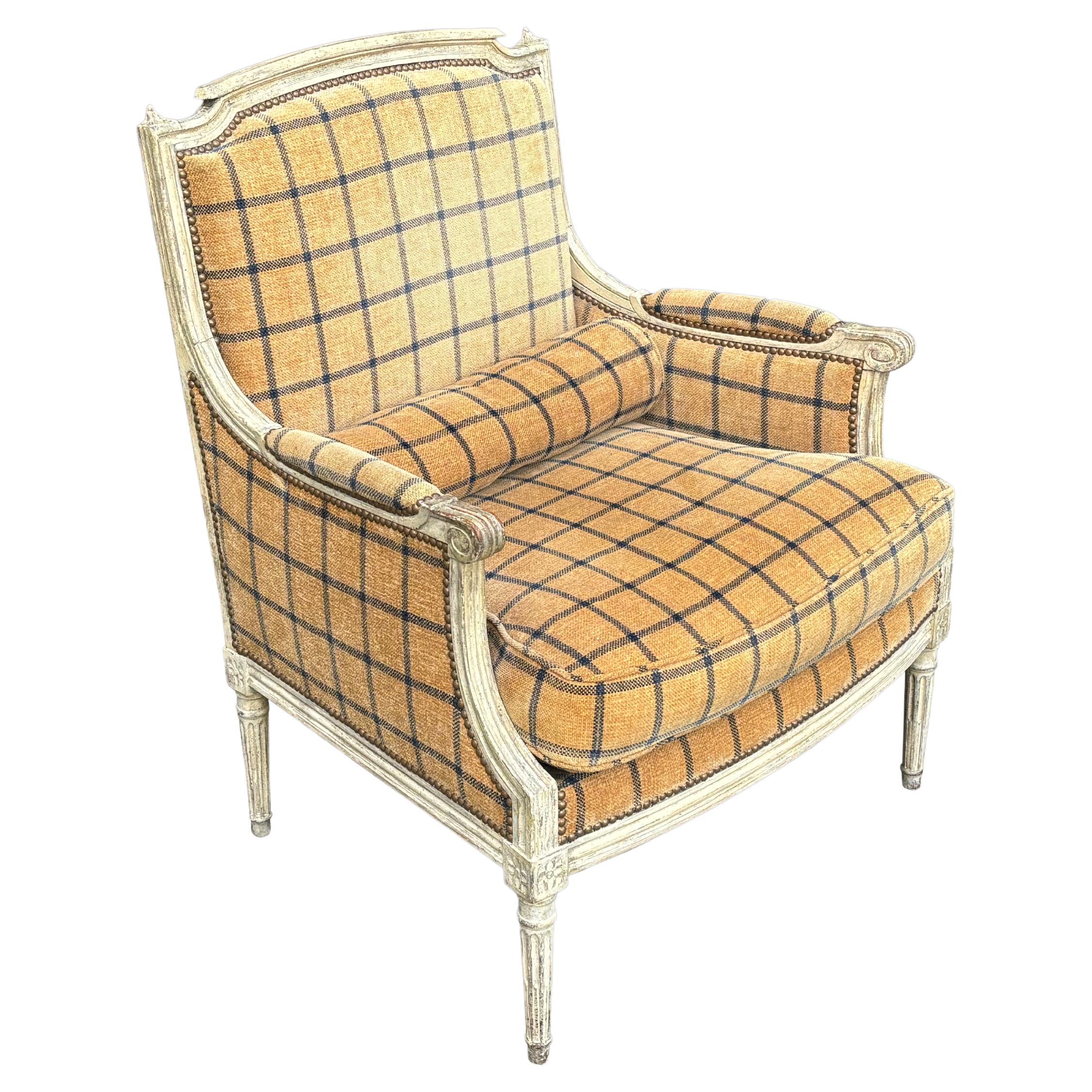 Französischer Bergère-Sessel im Louis-XVI-Stil aus dem 19. im Angebot