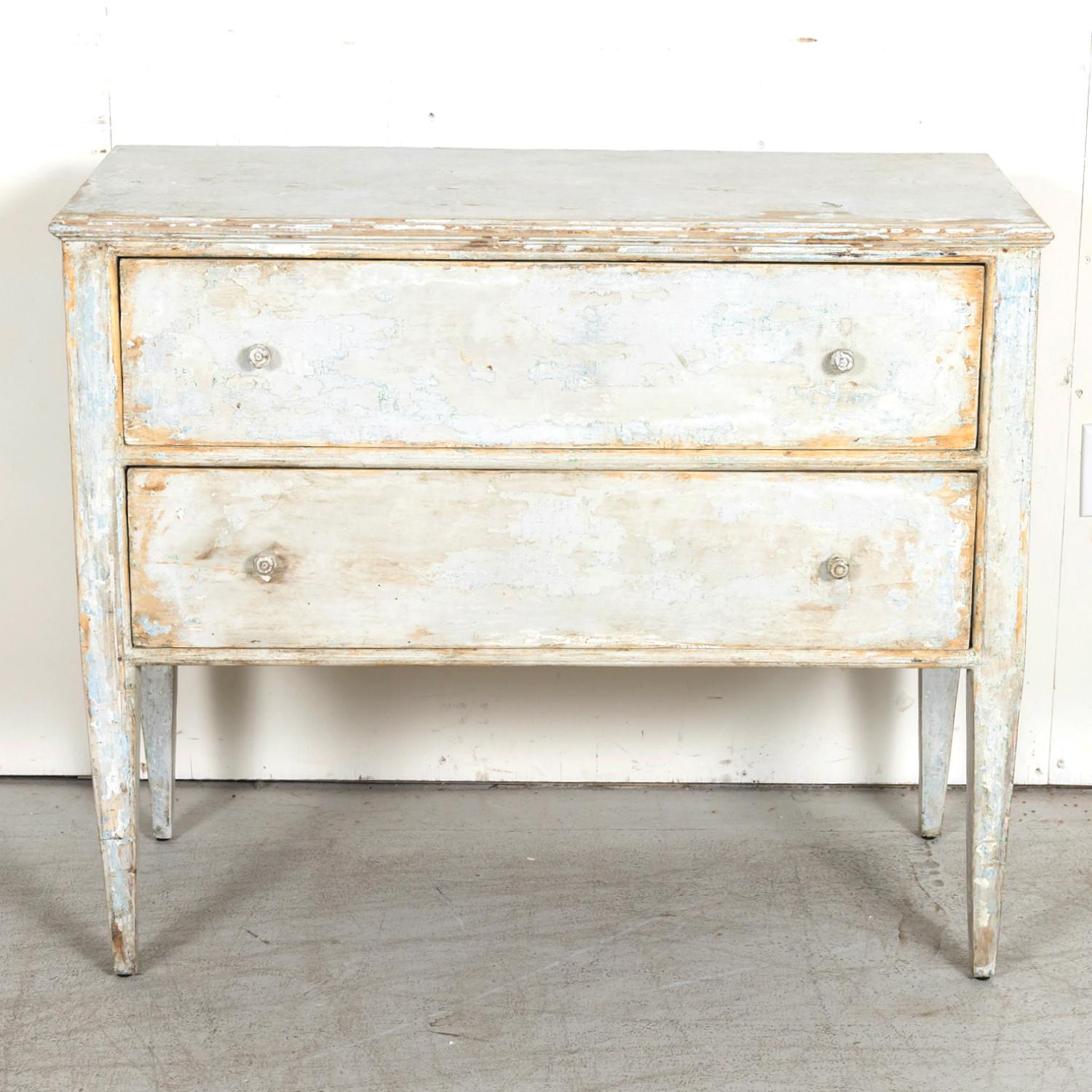 19th Century French Louis XVI Style Painted Commode Sauteuse In Good Condition In Birmingham, AL