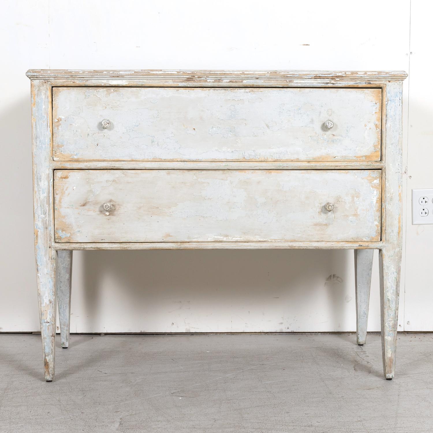 Late 19th Century 19th Century French Louis XVI Style Painted Commode Sauteuse