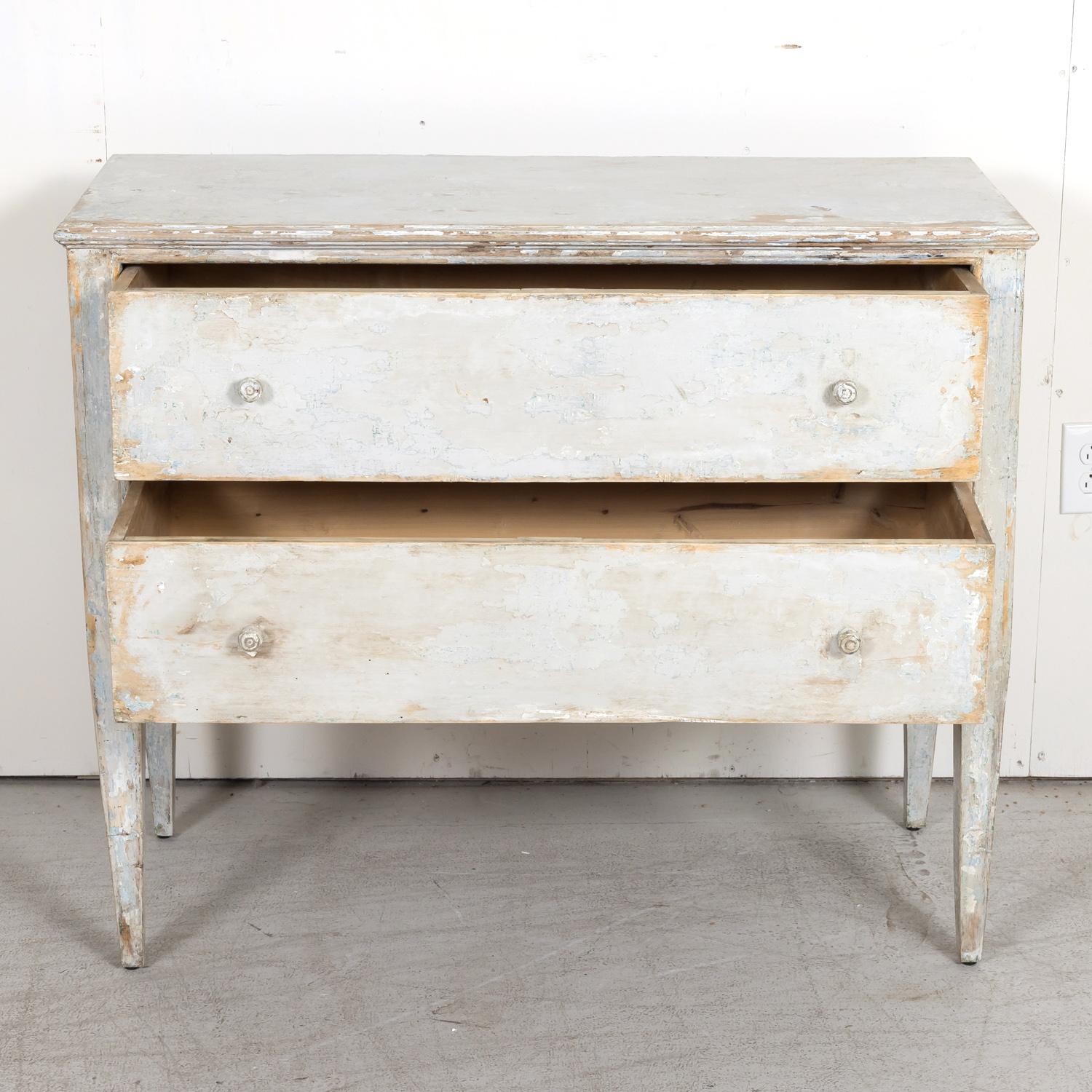 Wood 19th Century French Louis XVI Style Painted Commode Sauteuse