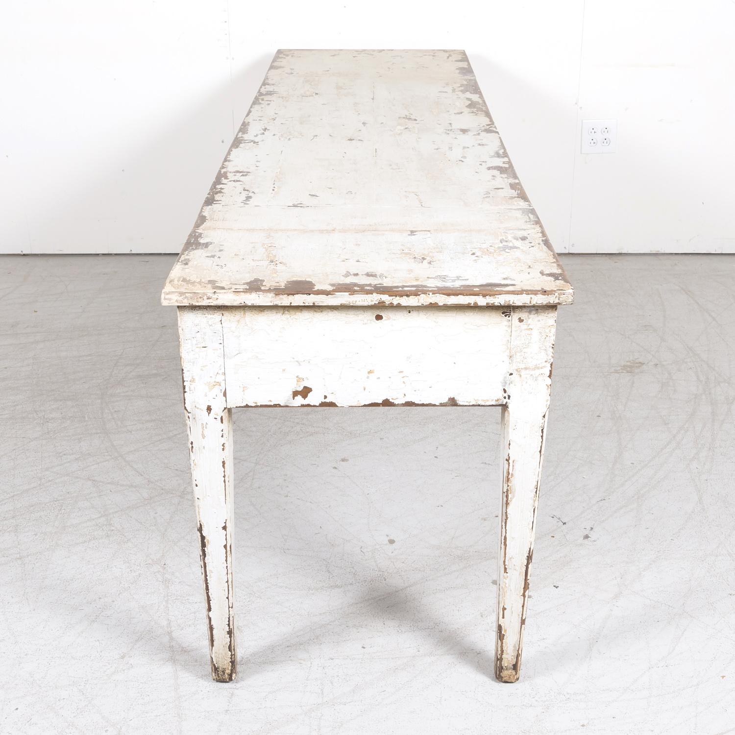 19th Century French Louis XVI Style Painted Console or Sofa Table For Sale 8