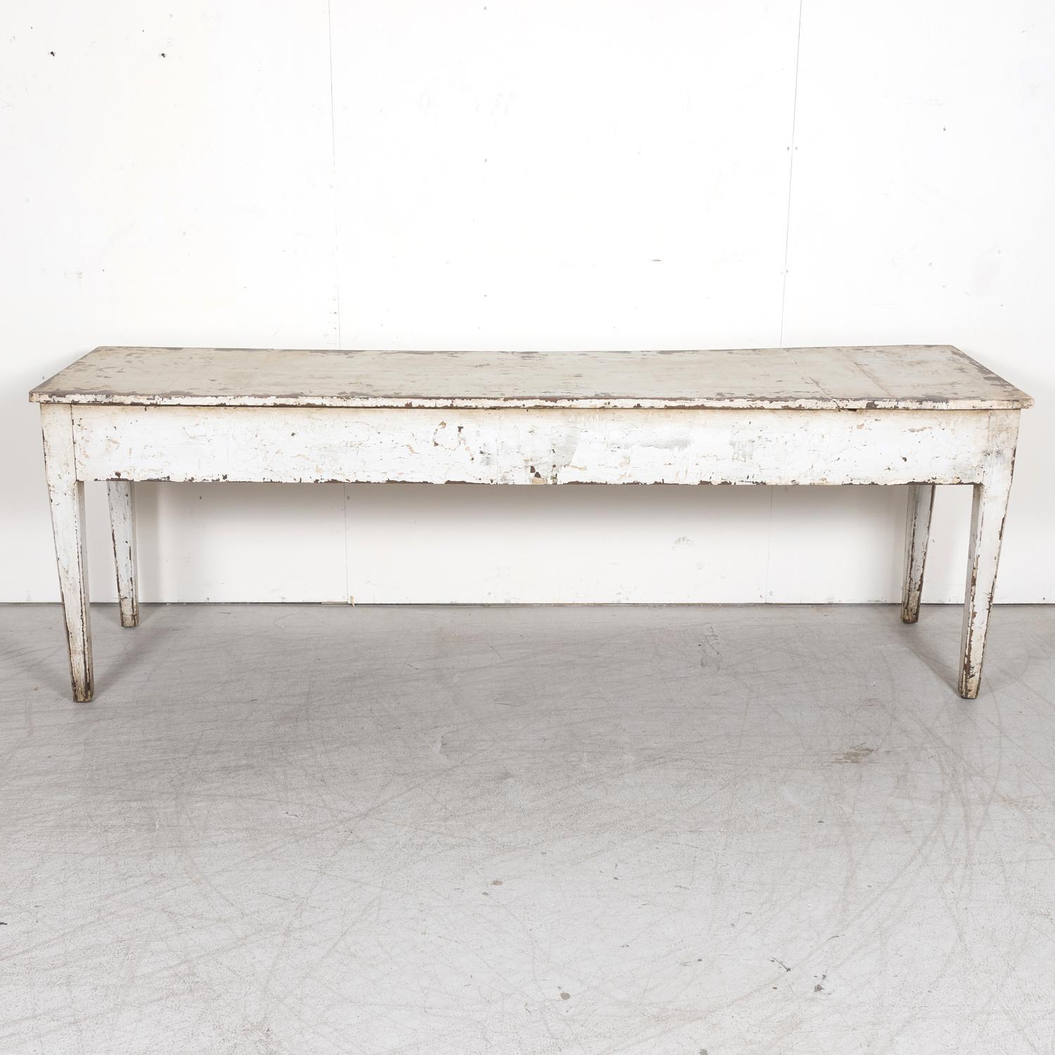 19th Century French Louis XVI Style Painted Console or Sofa Table For Sale 11