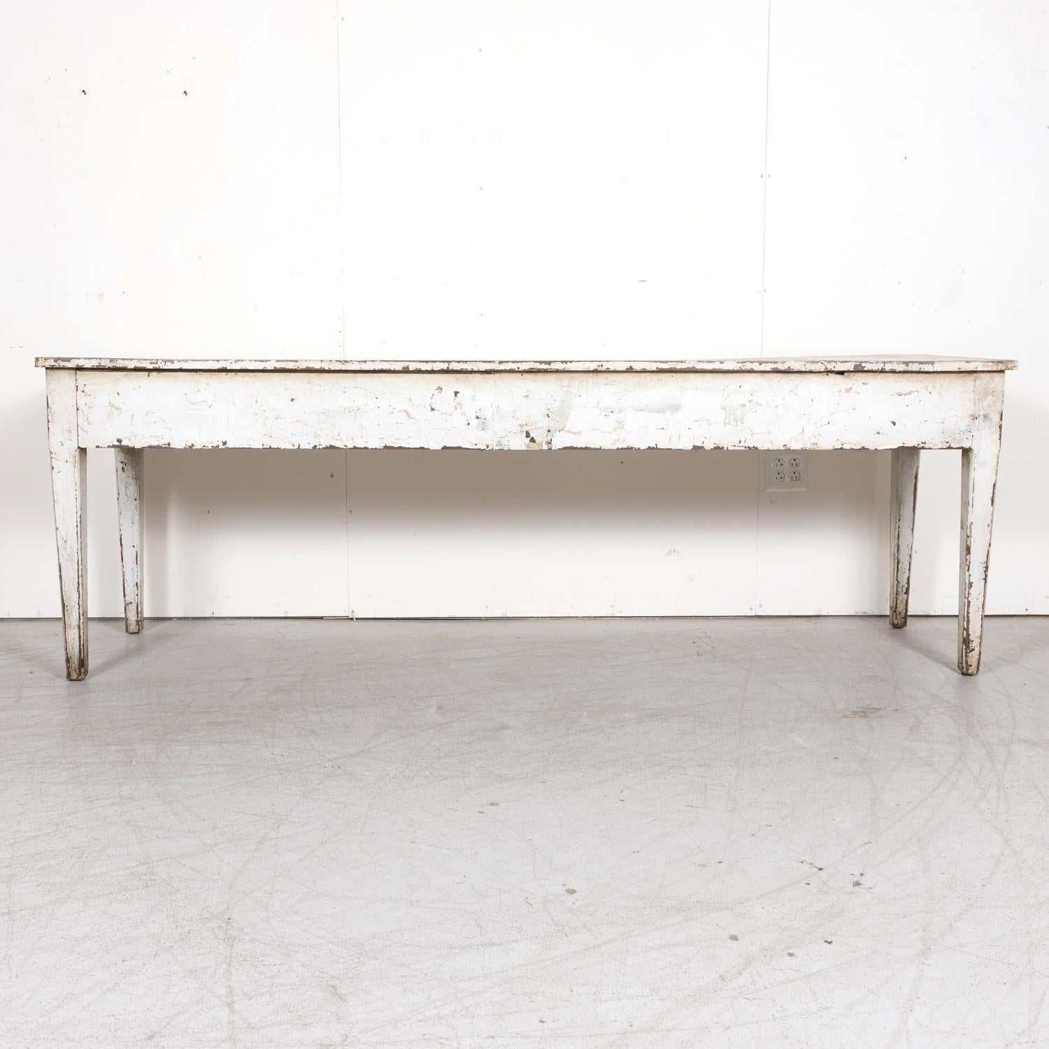 19th Century French Louis XVI Style Painted Console or Sofa Table For Sale 12