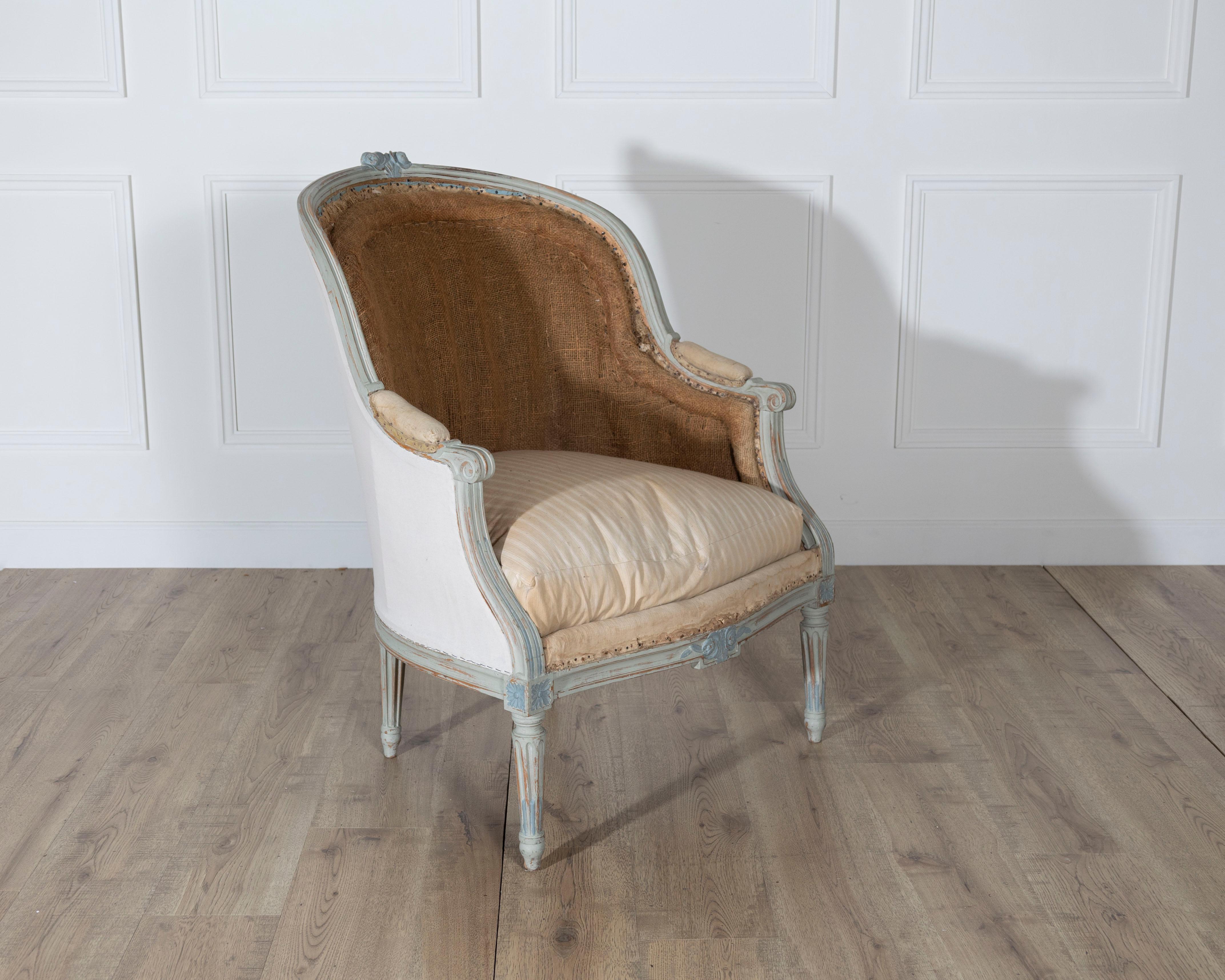 19th Century French Louis XVI Style Painted Lie de Repos For Sale 5