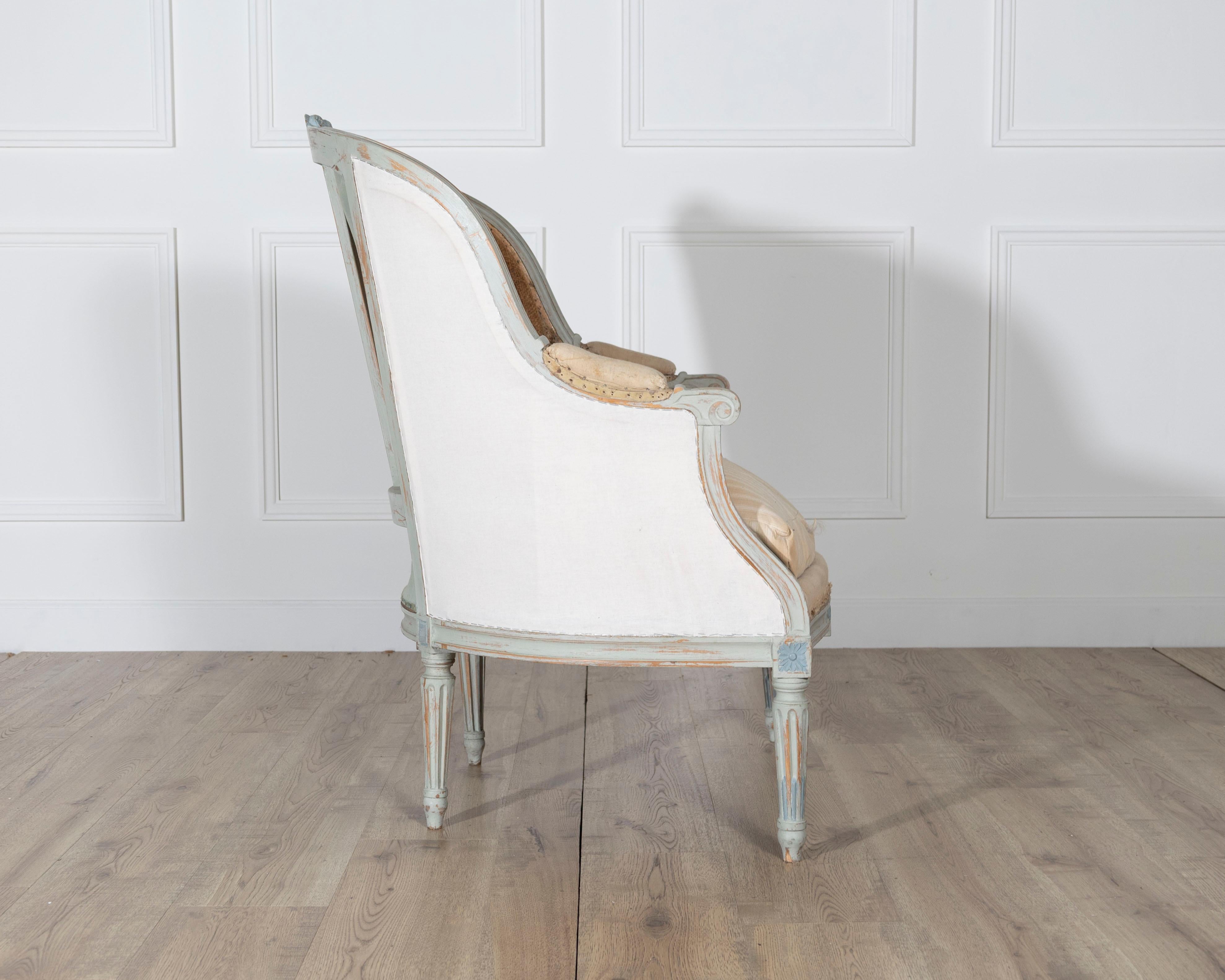 19th Century French Louis XVI Style Painted Lie de Repos For Sale 6