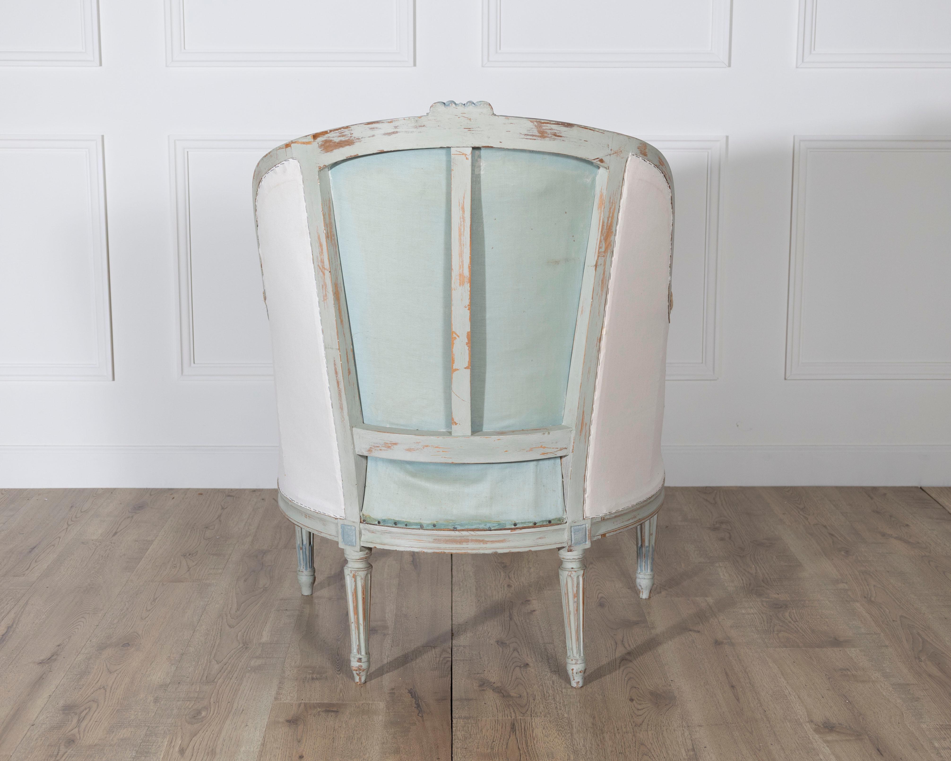 19th Century French Louis XVI Style Painted Lie de Repos For Sale 7