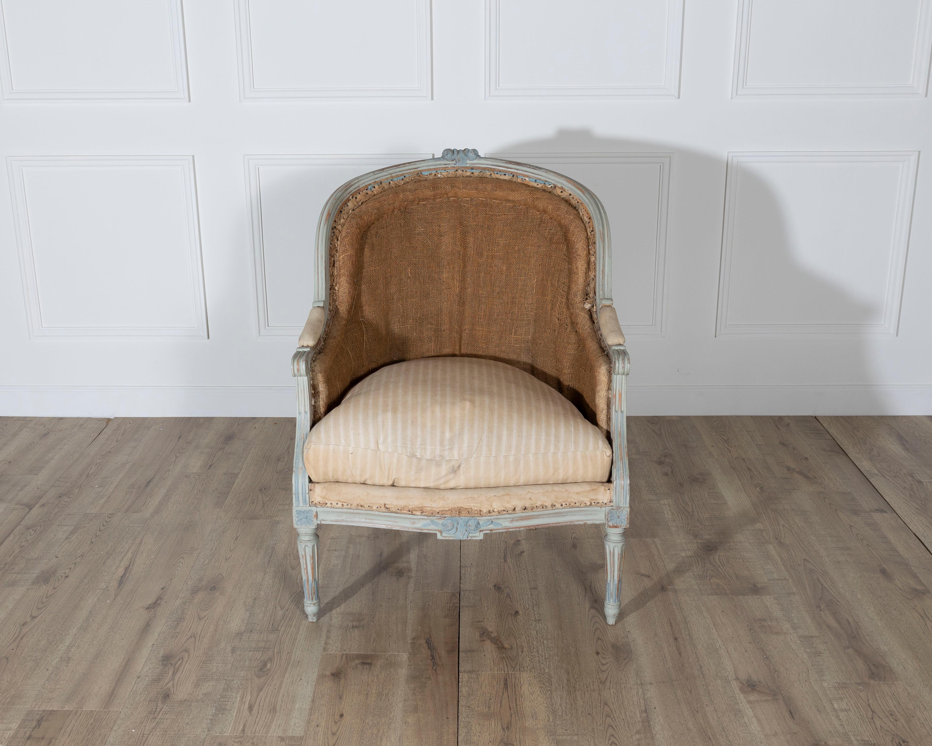 19th Century French Louis XVI Style Painted Lie de Repos For Sale 4