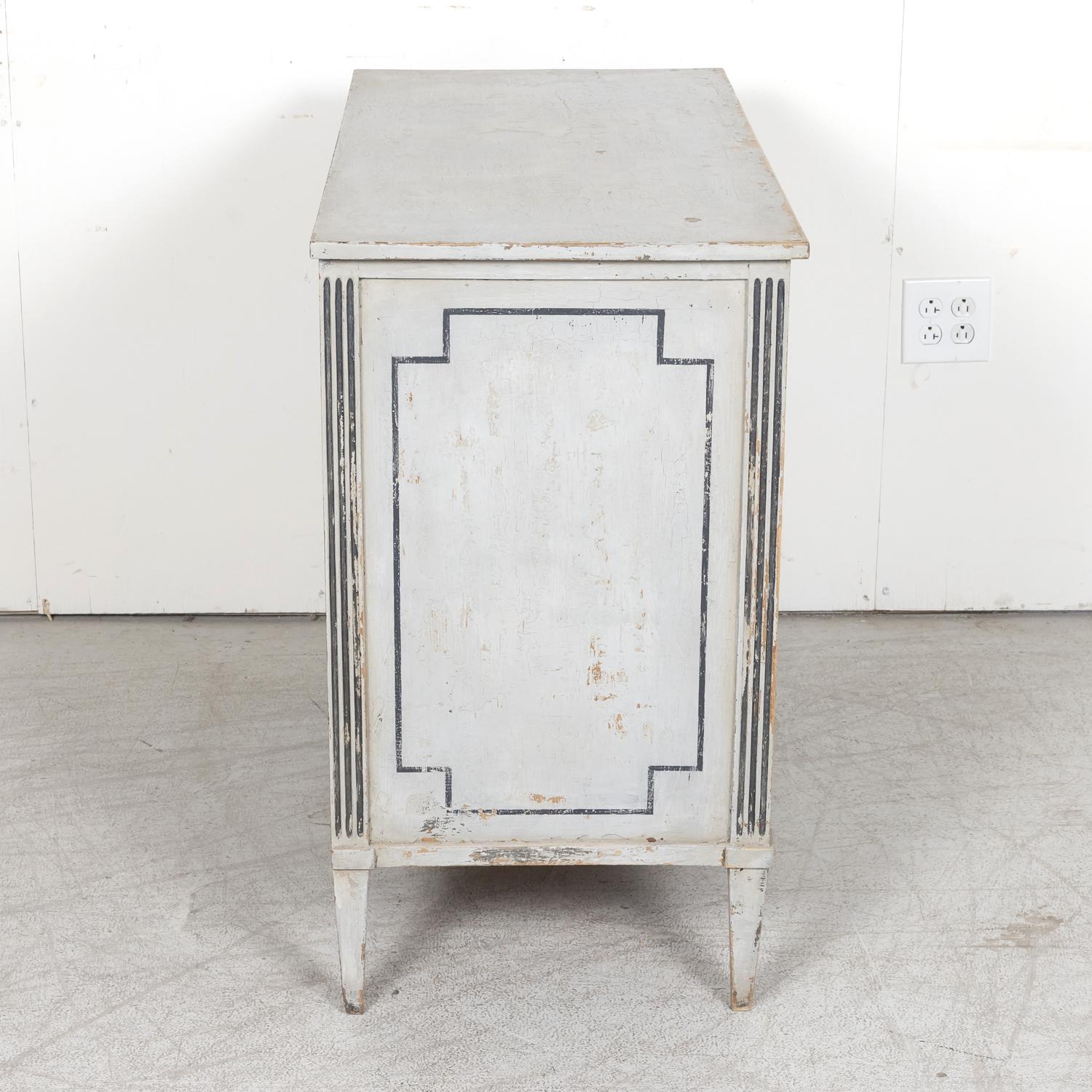 19th Century French Louis XVI Style Painted Three-Drawer Commode 10