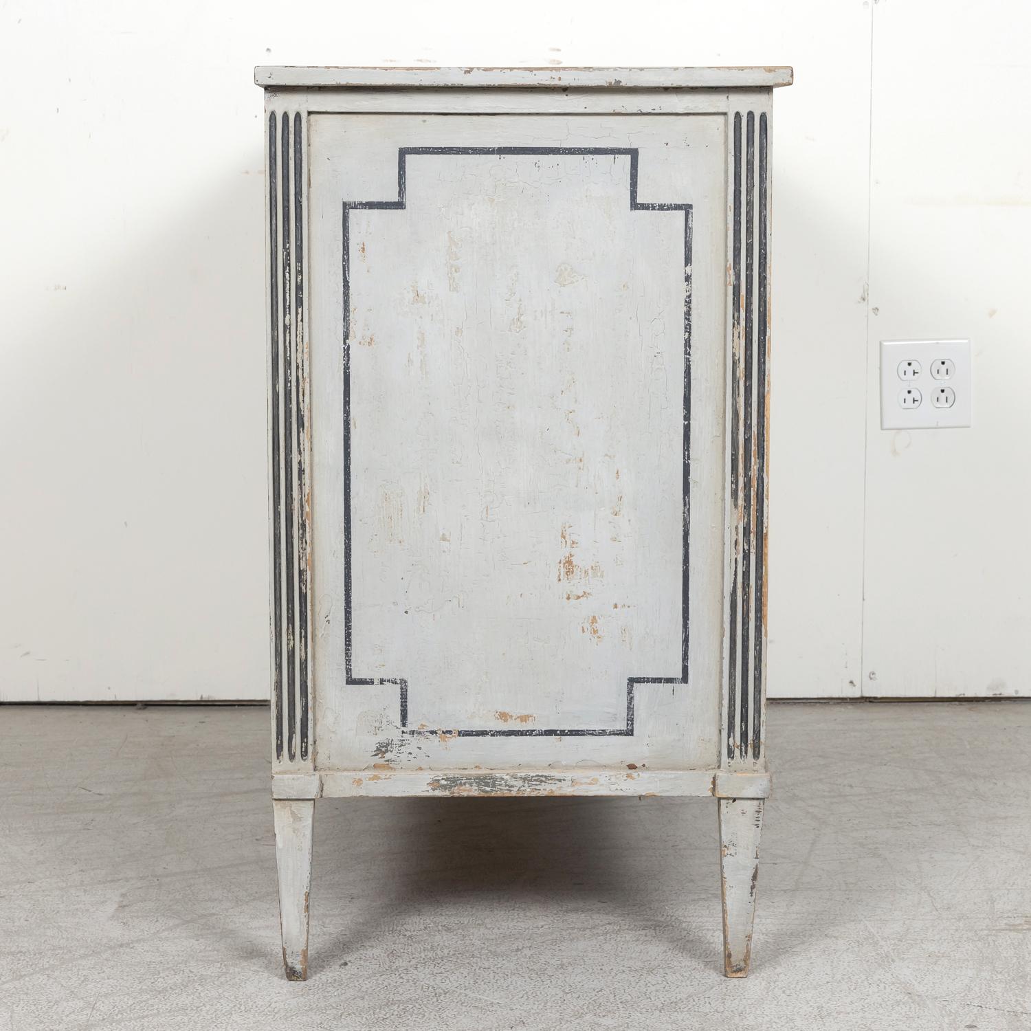 19th Century French Louis XVI Style Painted Three-Drawer Commode 11