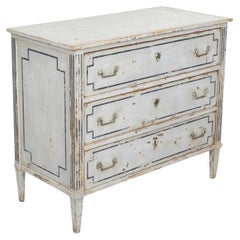 19th Century French Louis XVI Style Painted Three-Drawer Commode