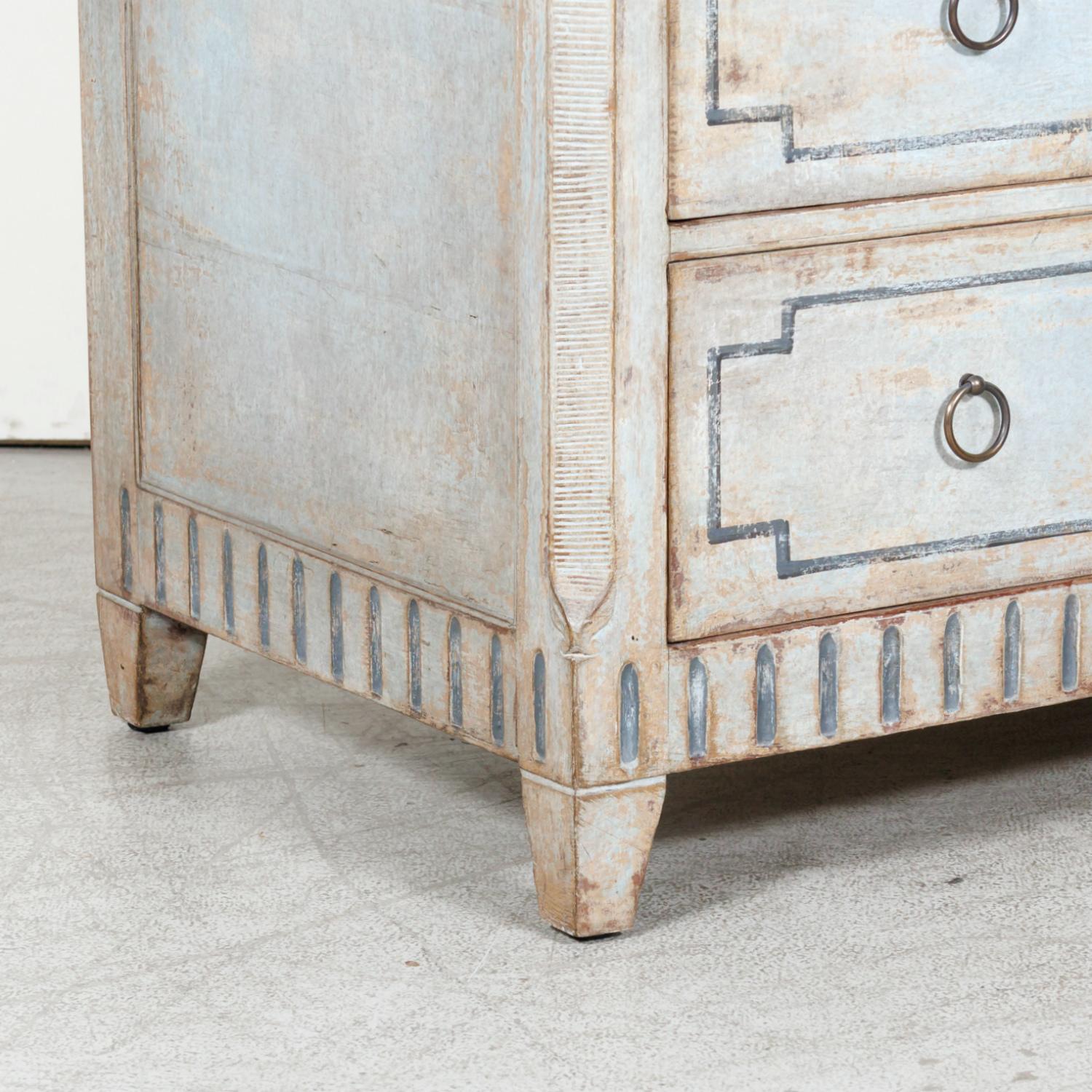 19th Century French Louis XVI Style Painted Three-Drawer Neoclassical Commode 9