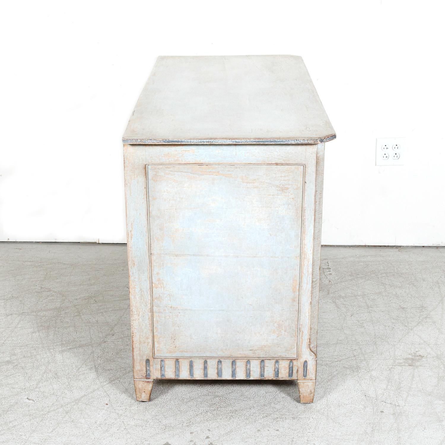 19th Century French Louis XVI Style Painted Three-Drawer Neoclassical Commode 11