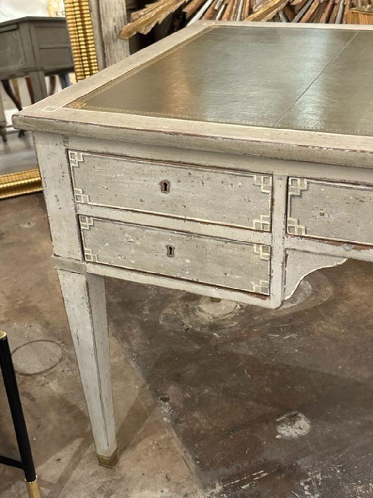 19th Century French Louis XVI Style Painted Writing Desk In Good Condition For Sale In Dallas, TX