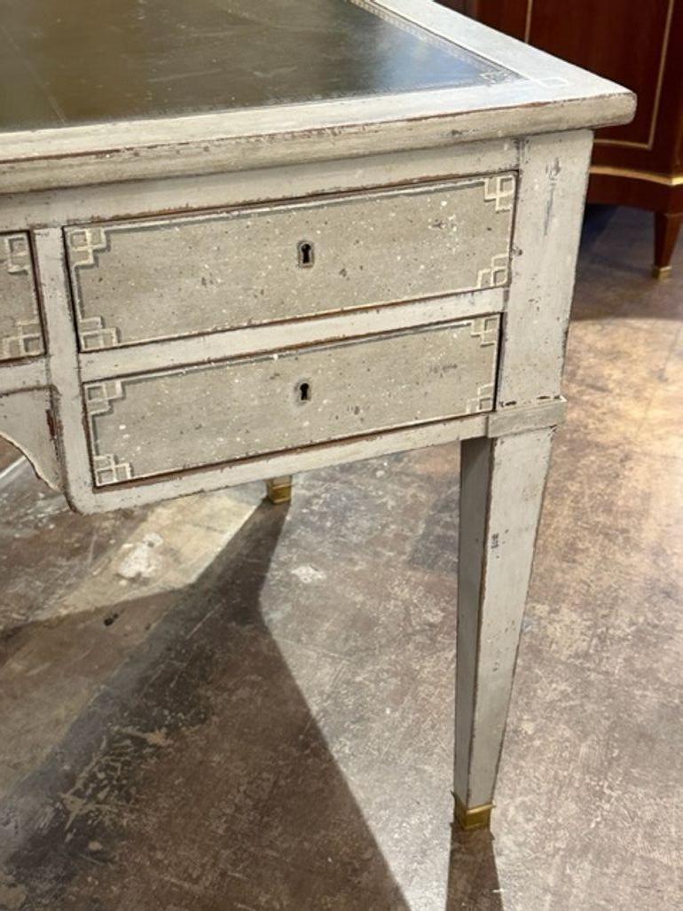 Wood 19th Century French Louis XVI Style Painted Writing Desk For Sale