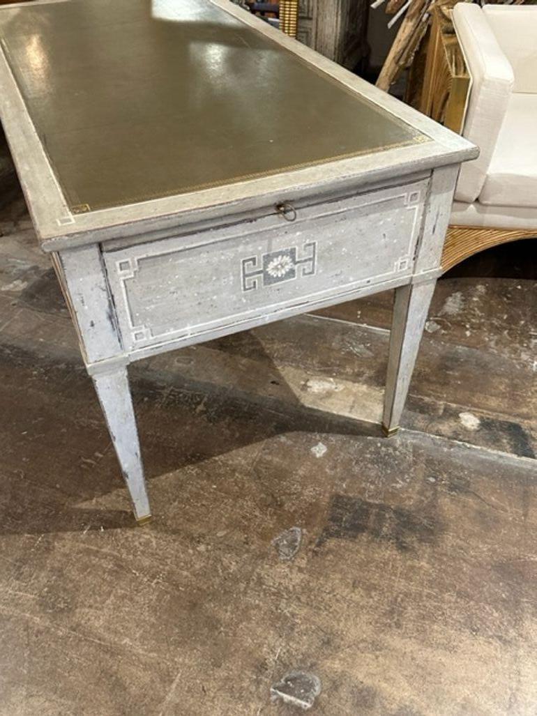 19th Century French Louis XVI Style Painted Writing Desk For Sale 3