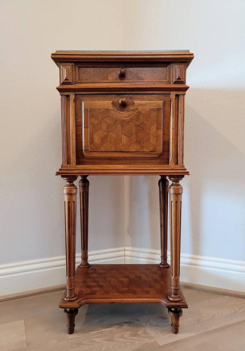 19th Century French Louis XVI Style Parquetry Cabinet In Good Condition In Forney, TX