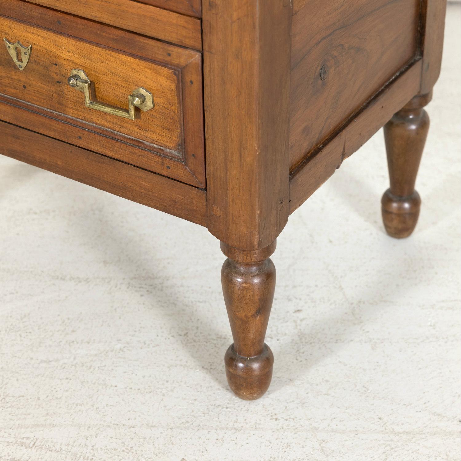 19th Century French Louis XVI Style Petite Walnut Commode with Marble Top 6