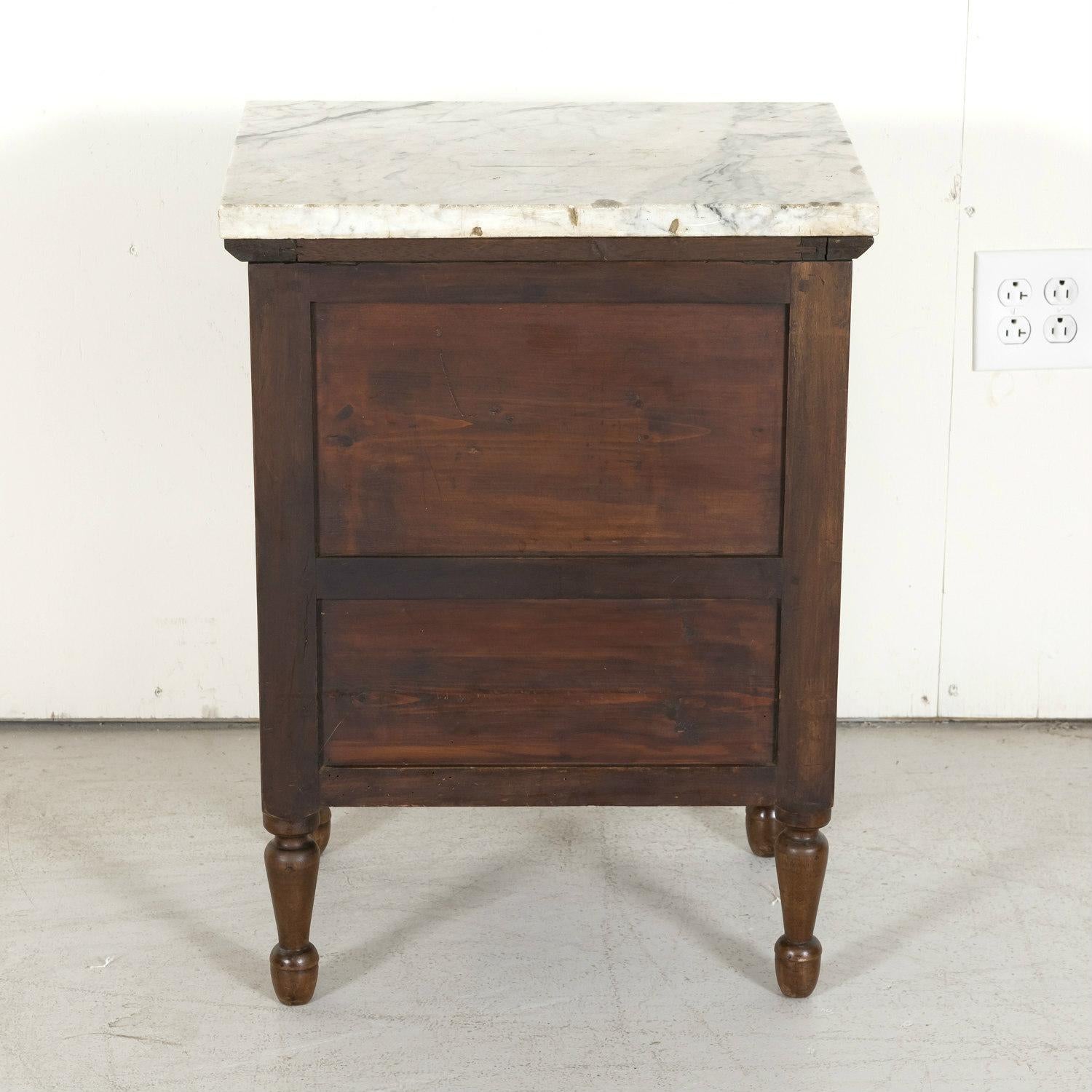 19th Century French Louis XVI Style Petite Walnut Commode with Marble Top 10