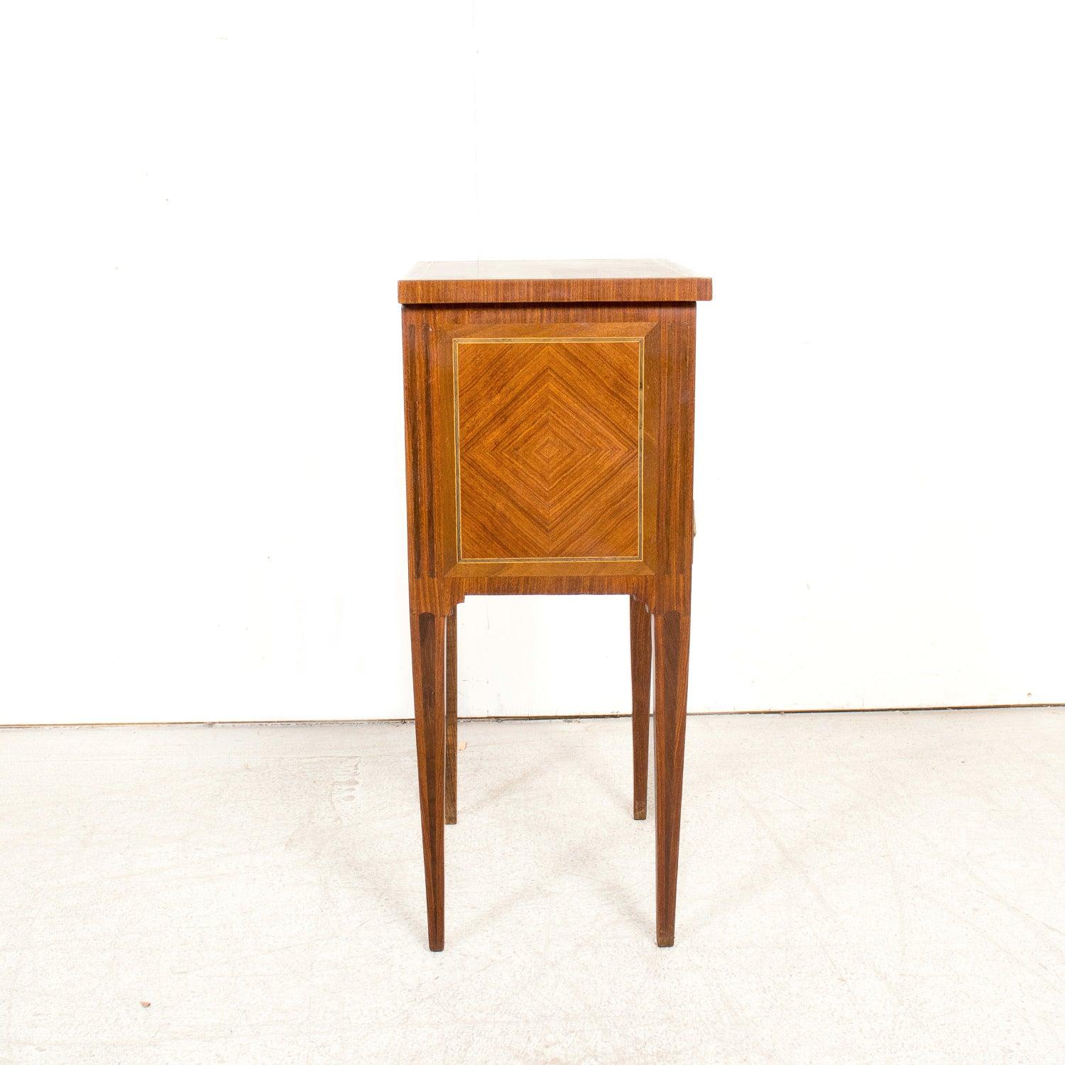 19th Century French Louis XVI Style Petite Walnut Commode with Marquetry For Sale 10