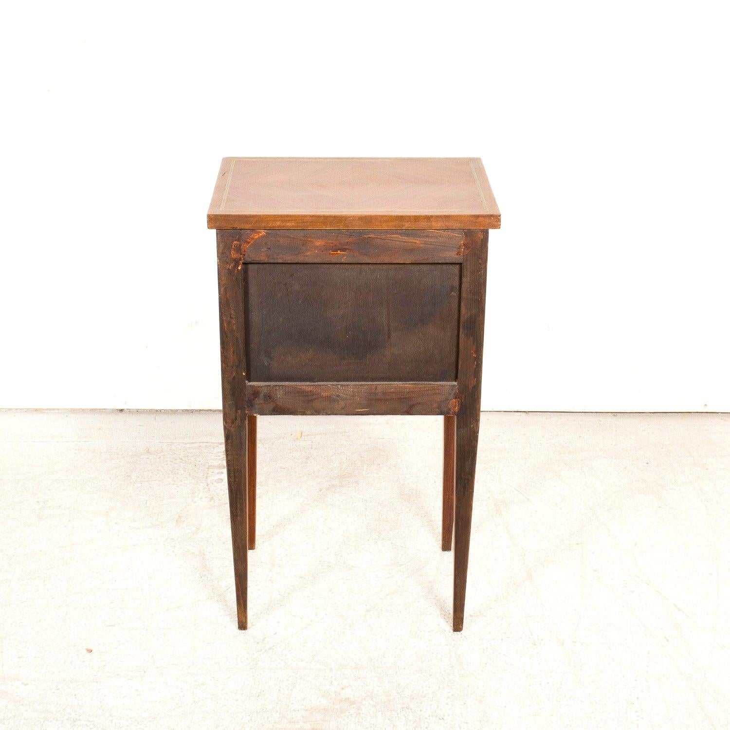 19th Century French Louis XVI Style Petite Walnut Commode with Marquetry For Sale 11