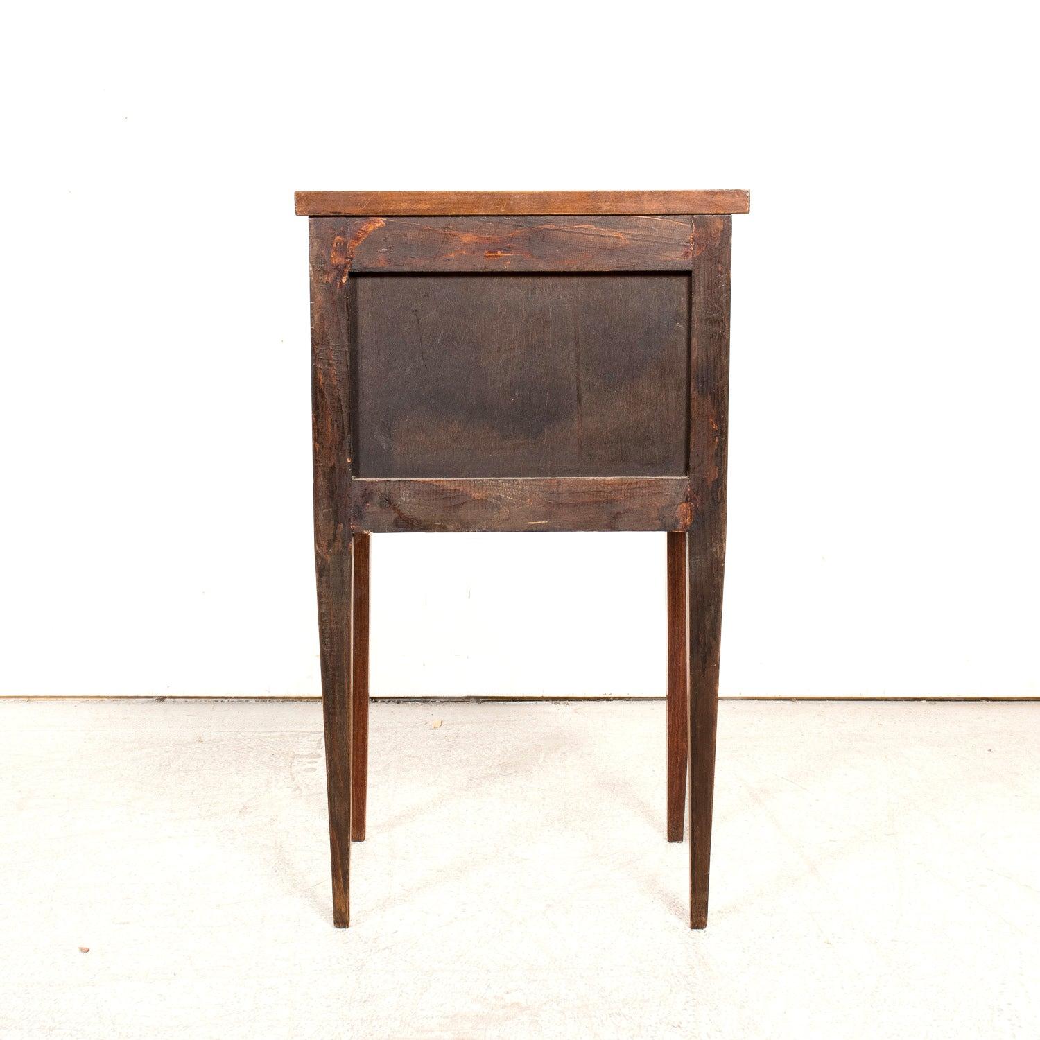 19th Century French Louis XVI Style Petite Walnut Commode with Marquetry For Sale 12