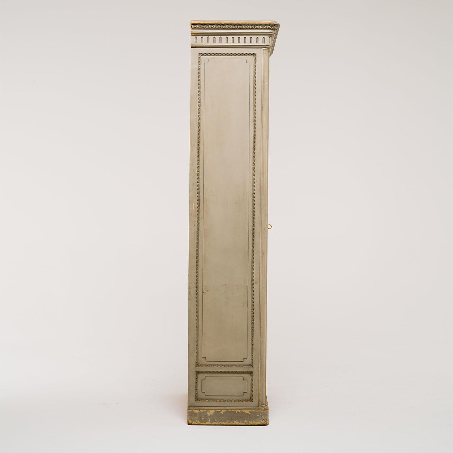 19th Century French Louis XVI Style Pinewood, Paned Glass Two Door Bookcase In Good Condition For Sale In West Palm Beach, FL
