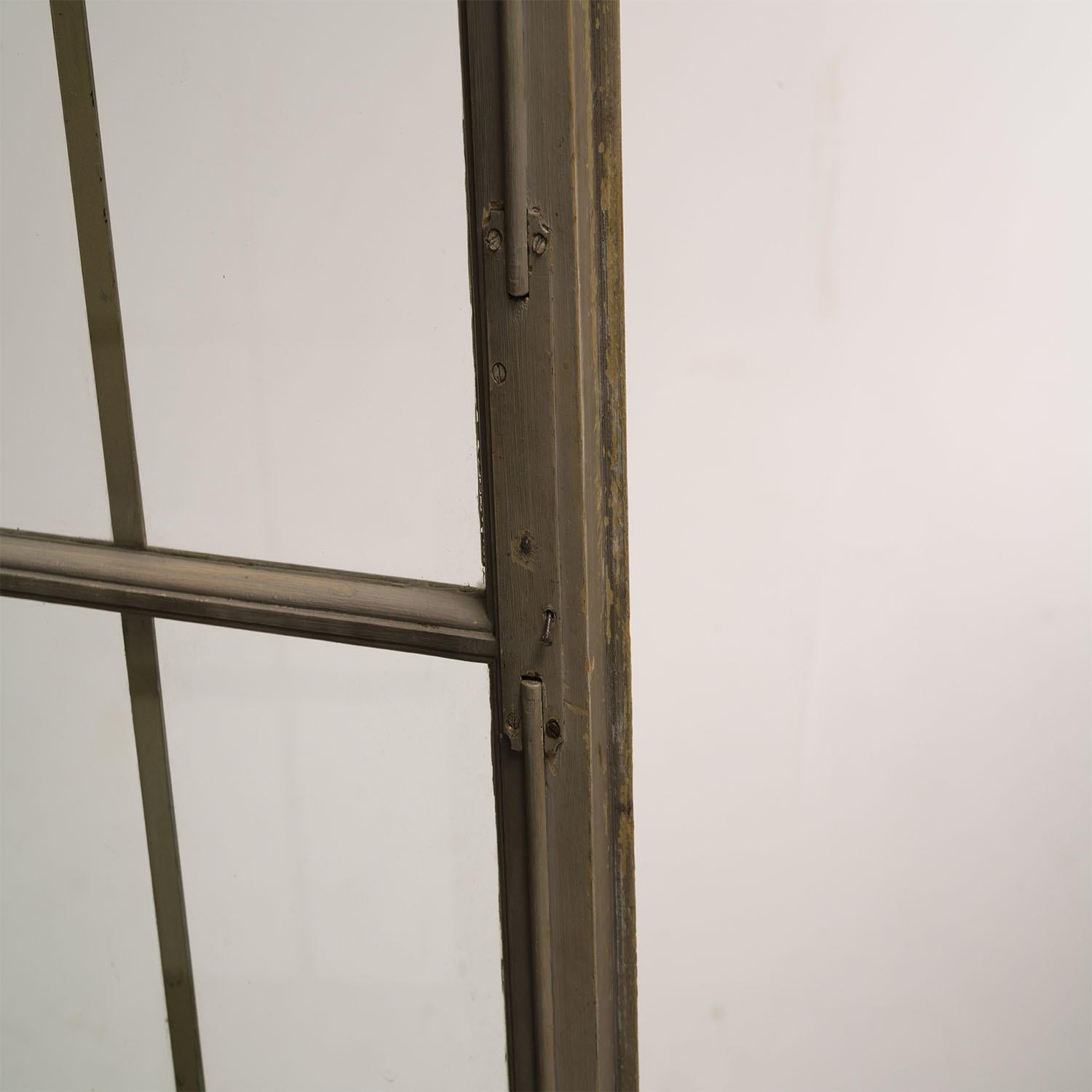 19th Century French Louis XVI Style Pinewood, Paned Glass Two Door Bookcase For Sale 2