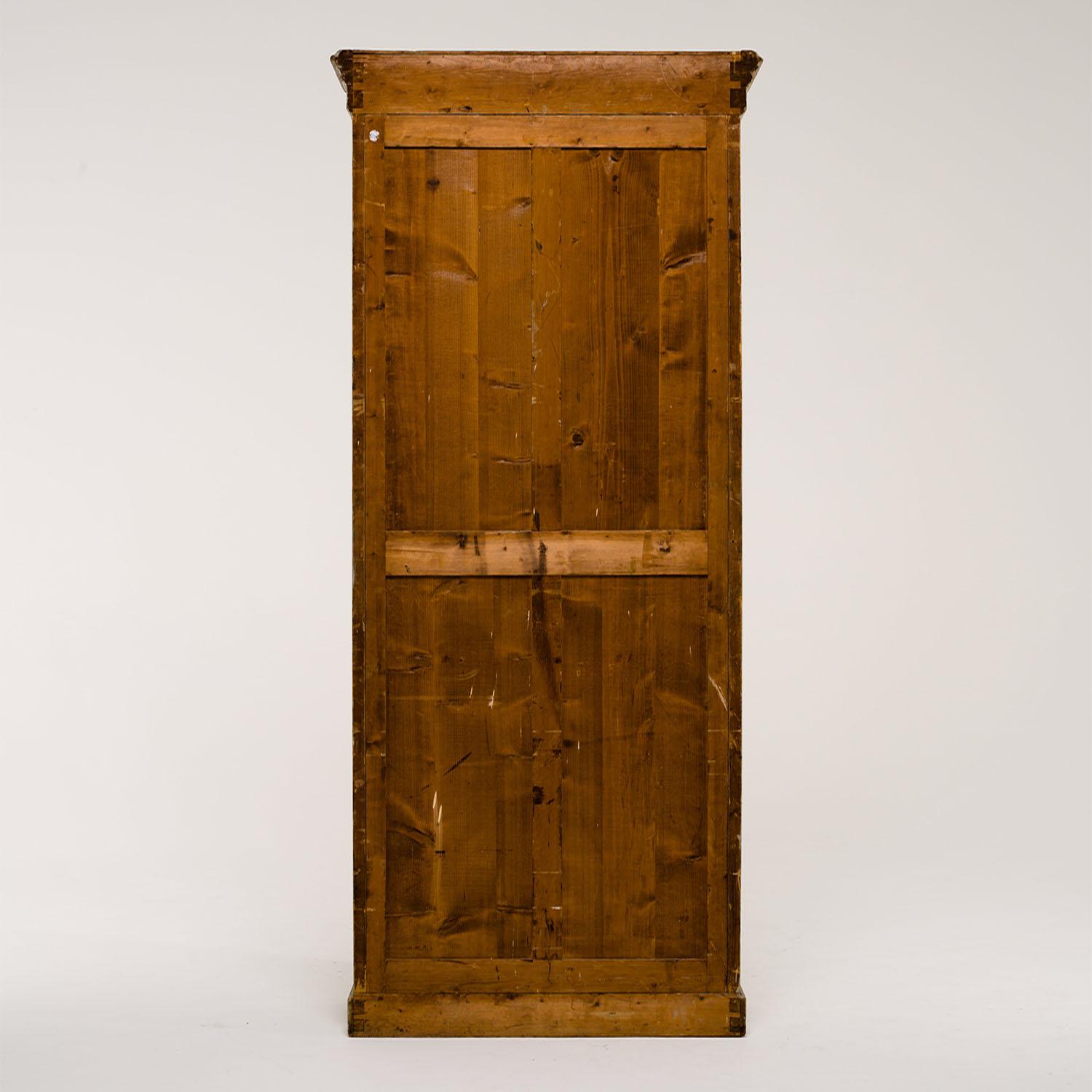 19th Century French Louis XVI Style Pinewood, Paned Glass Two Door Bookcase For Sale 4