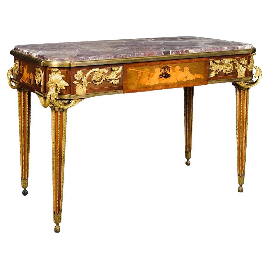 19th Century French Louis XVI Style Rectangular Center Table For Sale