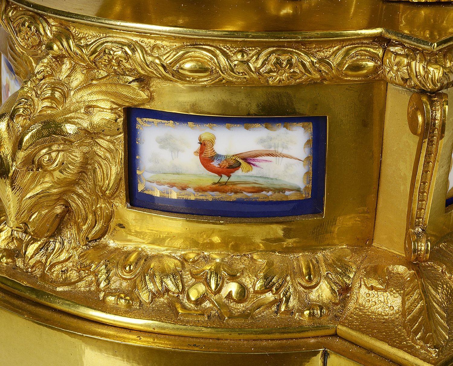 Ormolu 19th Century French Louis XVI Style Revolving Mantel Clock For Sale