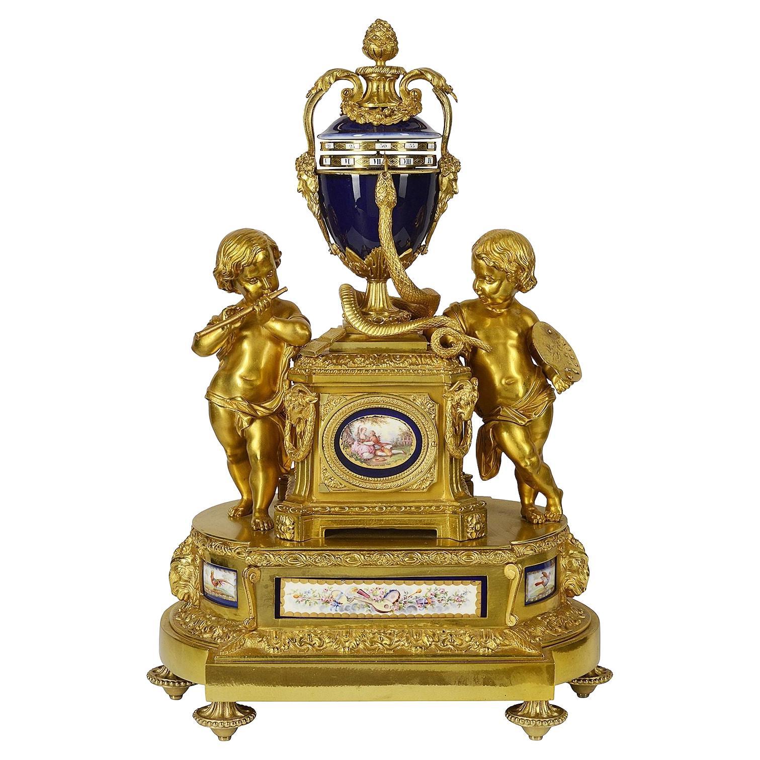 19th Century French Louis XVI Style Revolving Mantel Clock For Sale