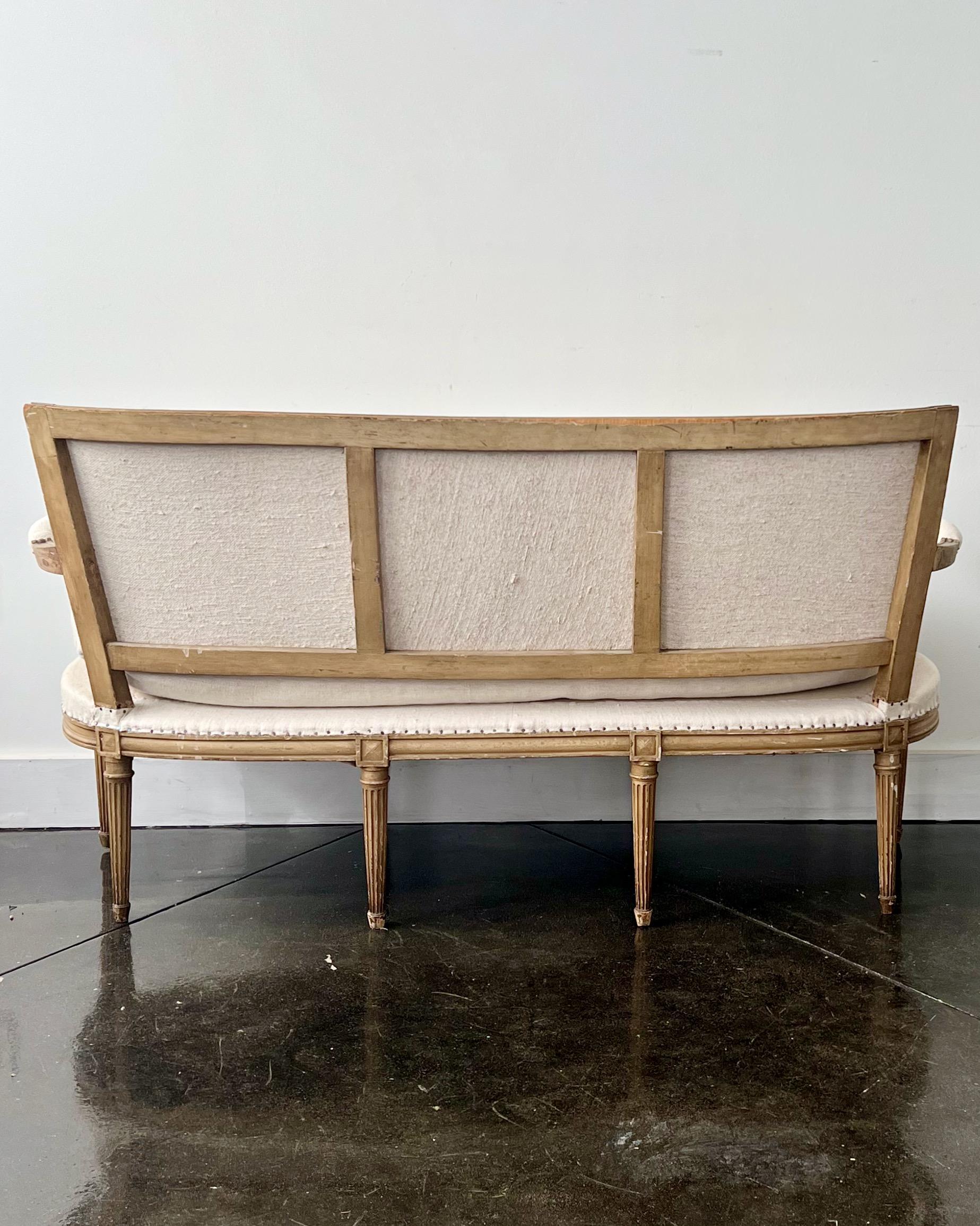 19th century French Louis XVI Style Settee For Sale 1