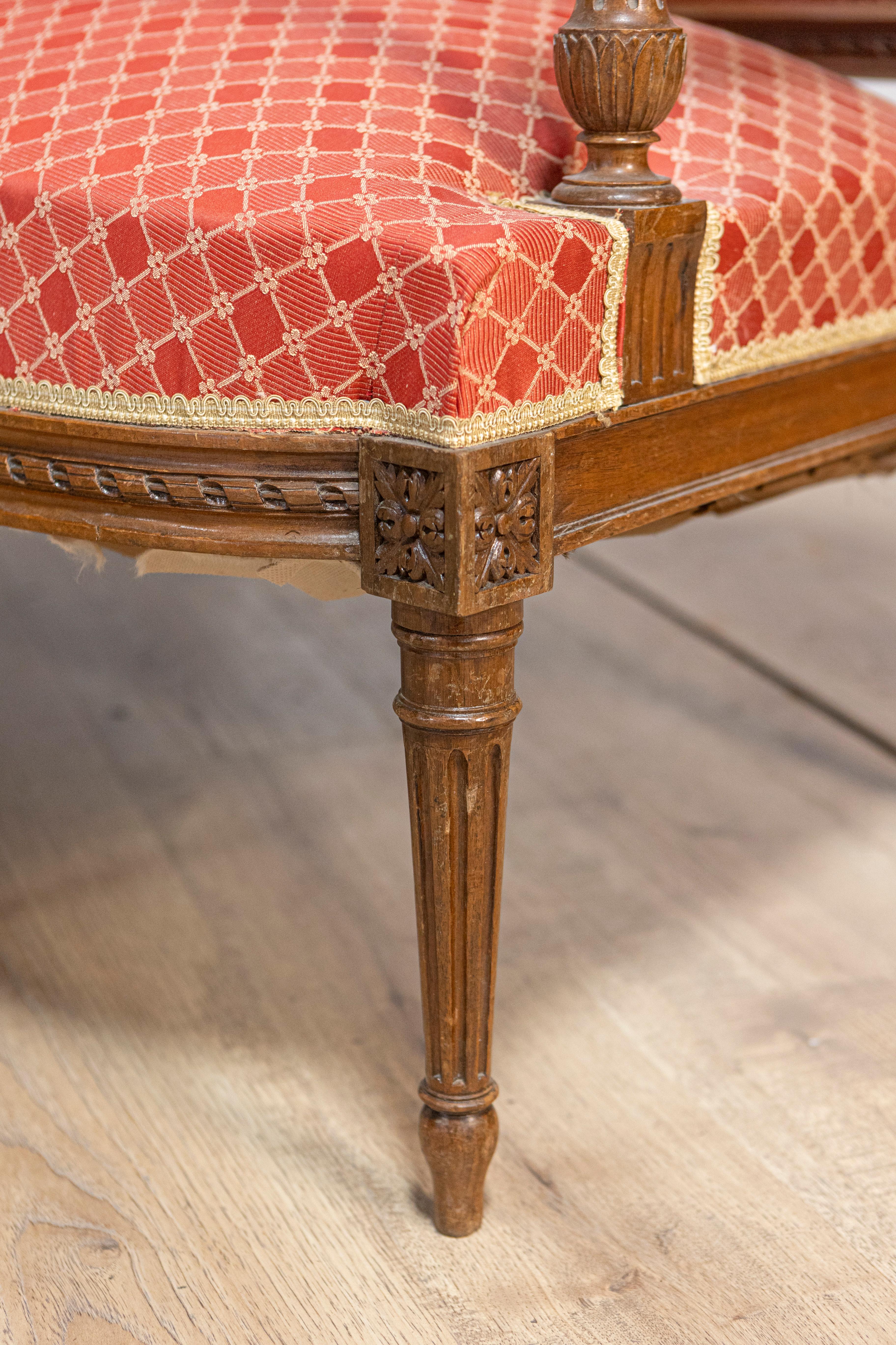 Divano francese del XIX secolo in stile Luigi XVI, circa 1860 in vendita 3