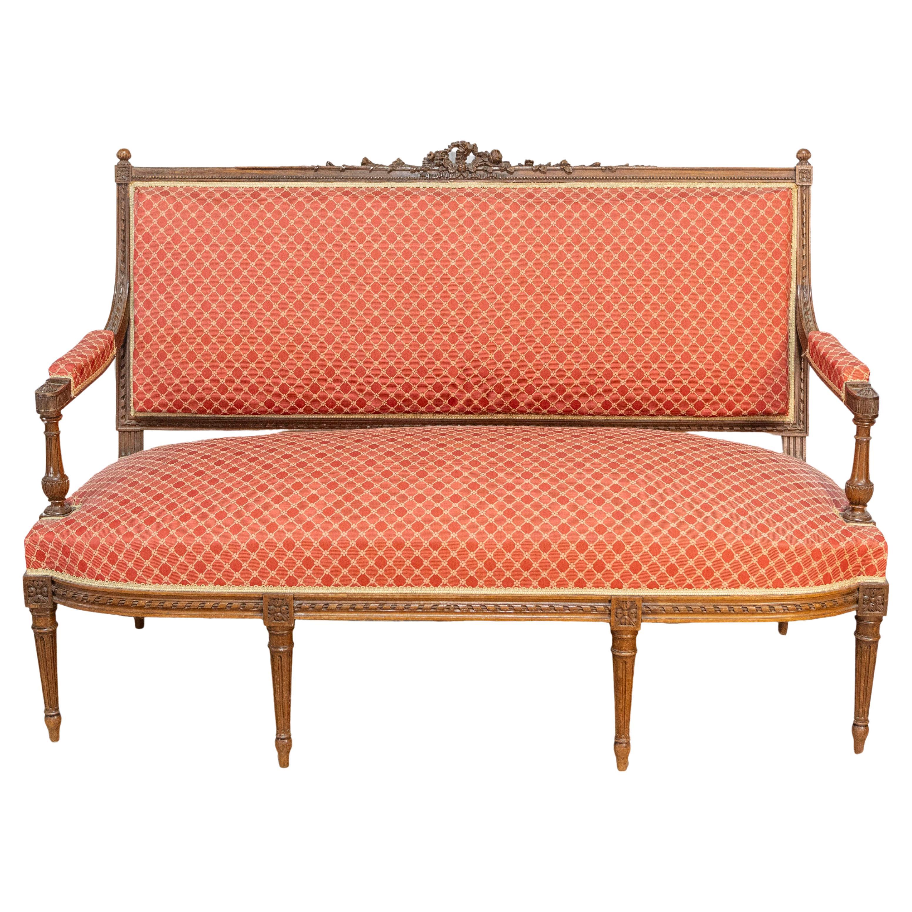 Sofá francés del siglo XIX estilo Luis XVI Circa 1860