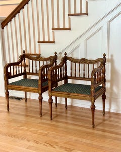 19th Century French Louis XVI Style Spindle Chairs – a Pair