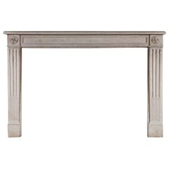 19th Century French Louis XVI Style Stone Fireplace